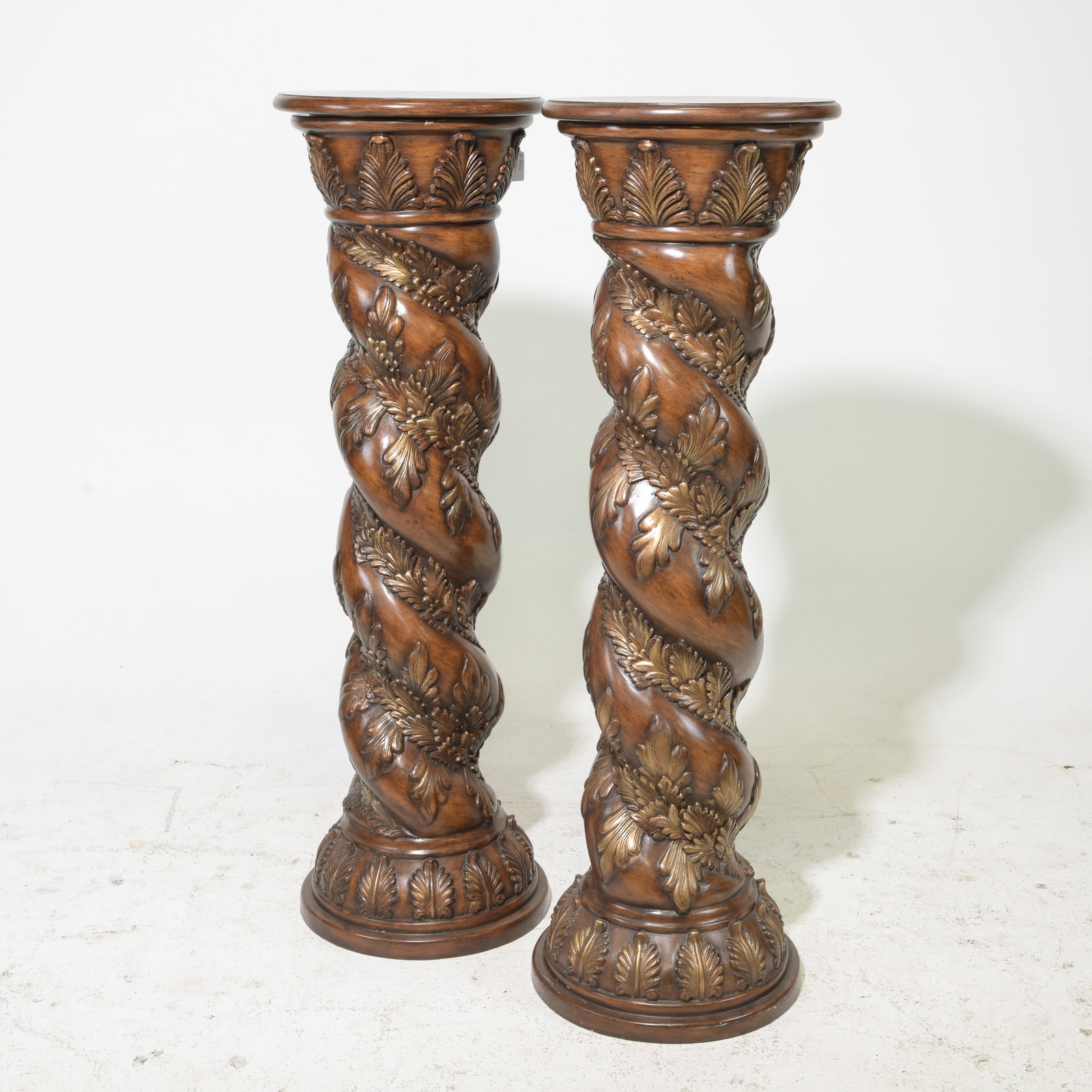 Solomonic Style Pair of Twisted Columns with Lift Tops (1 of 6)