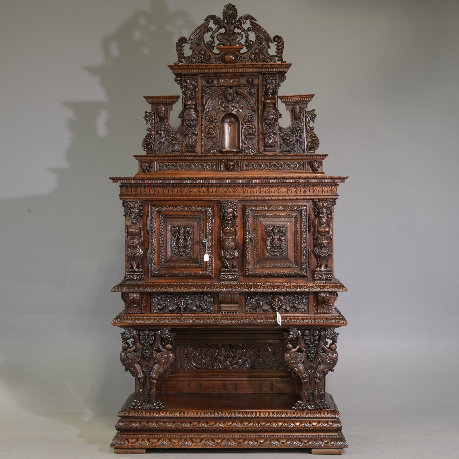 Antique Italian Renaissance Revival Finely Carved Oak Server (1 of 14)