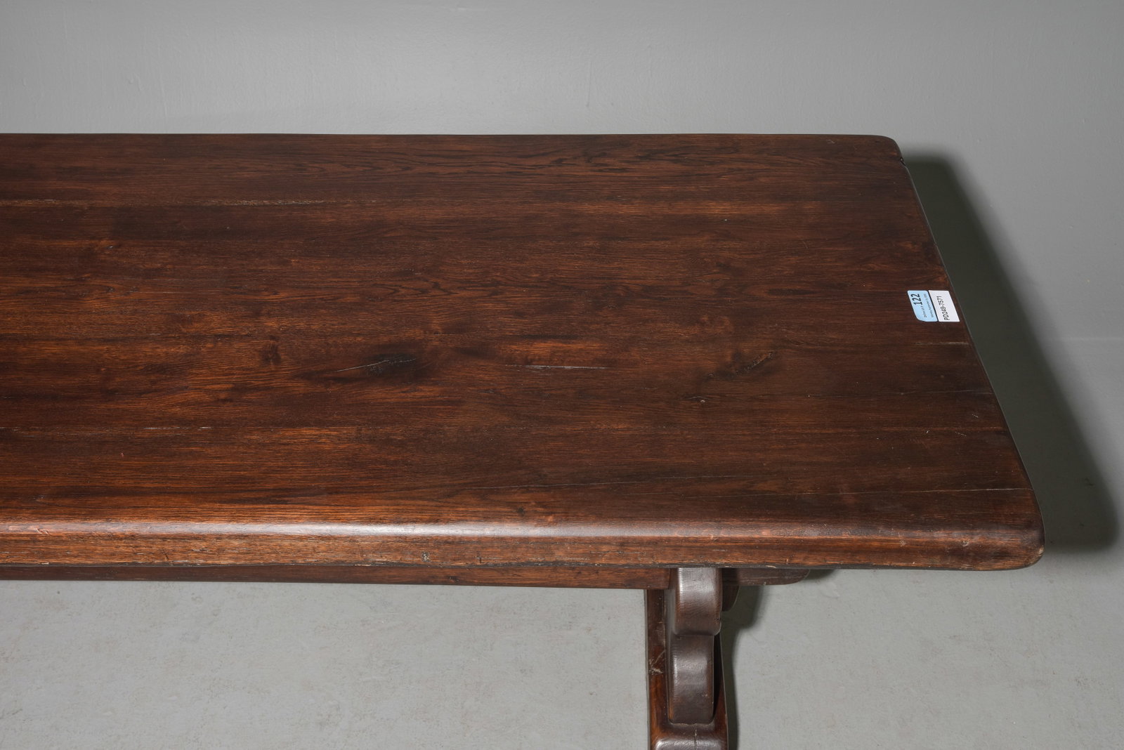 French Solid Oak Trestle Base Monastery Table - 3