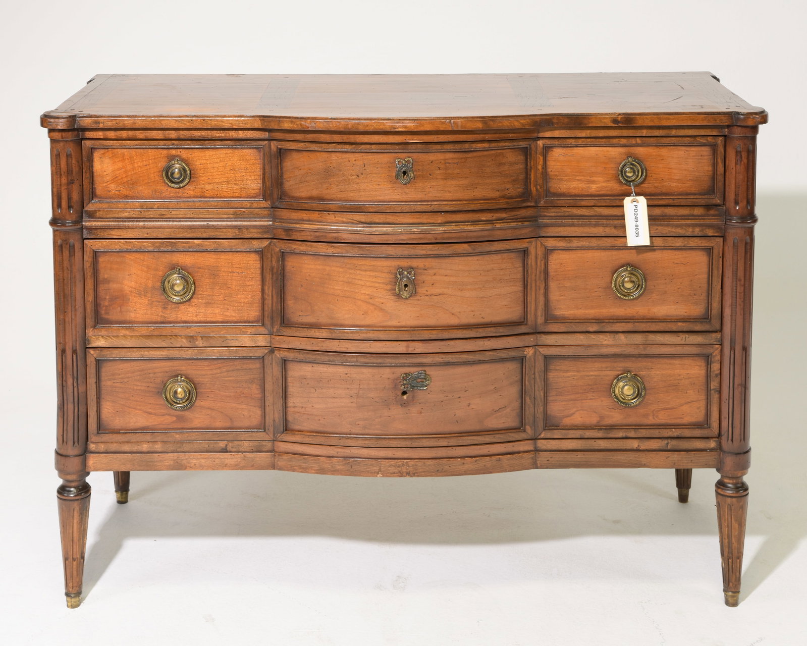Louis XVI Style Three Drawer Cherry Chest (1 of 9)