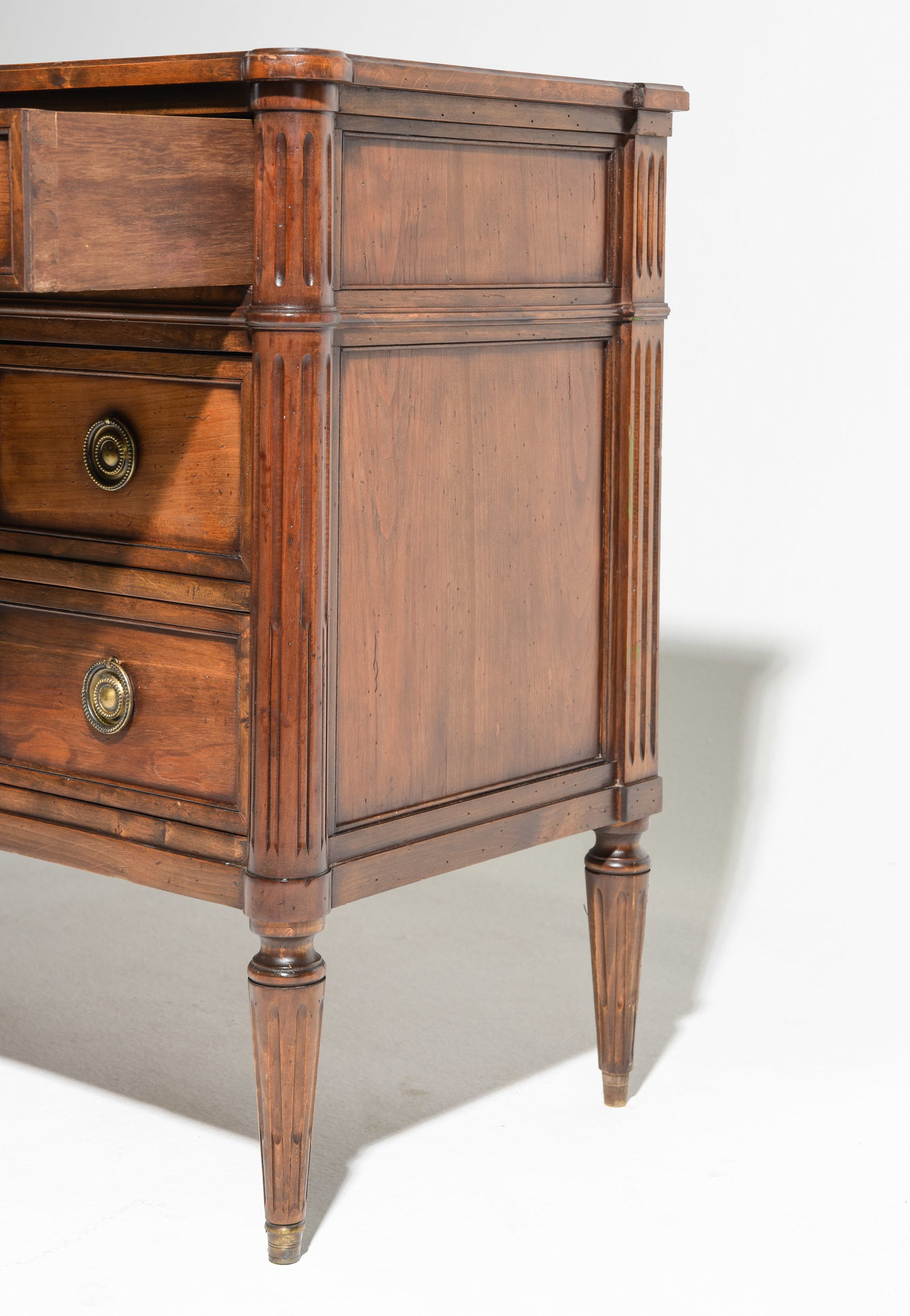 Louis XVI Style Three Drawer Cherry Chest - 7
