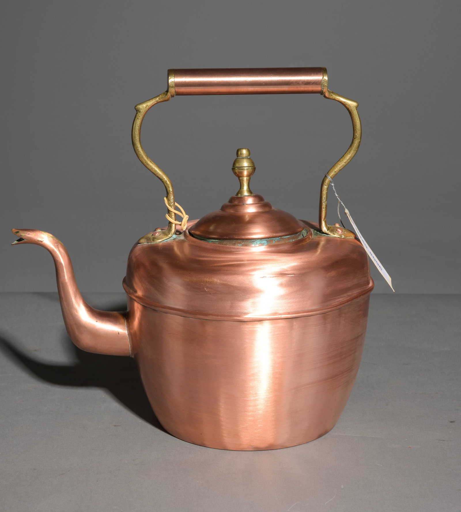 French Polished Copper Tea / Coffee Kettle: French Polished Copper Tea / Coffee Kettle - 12 in tall x 12 x 8 - This is stamped