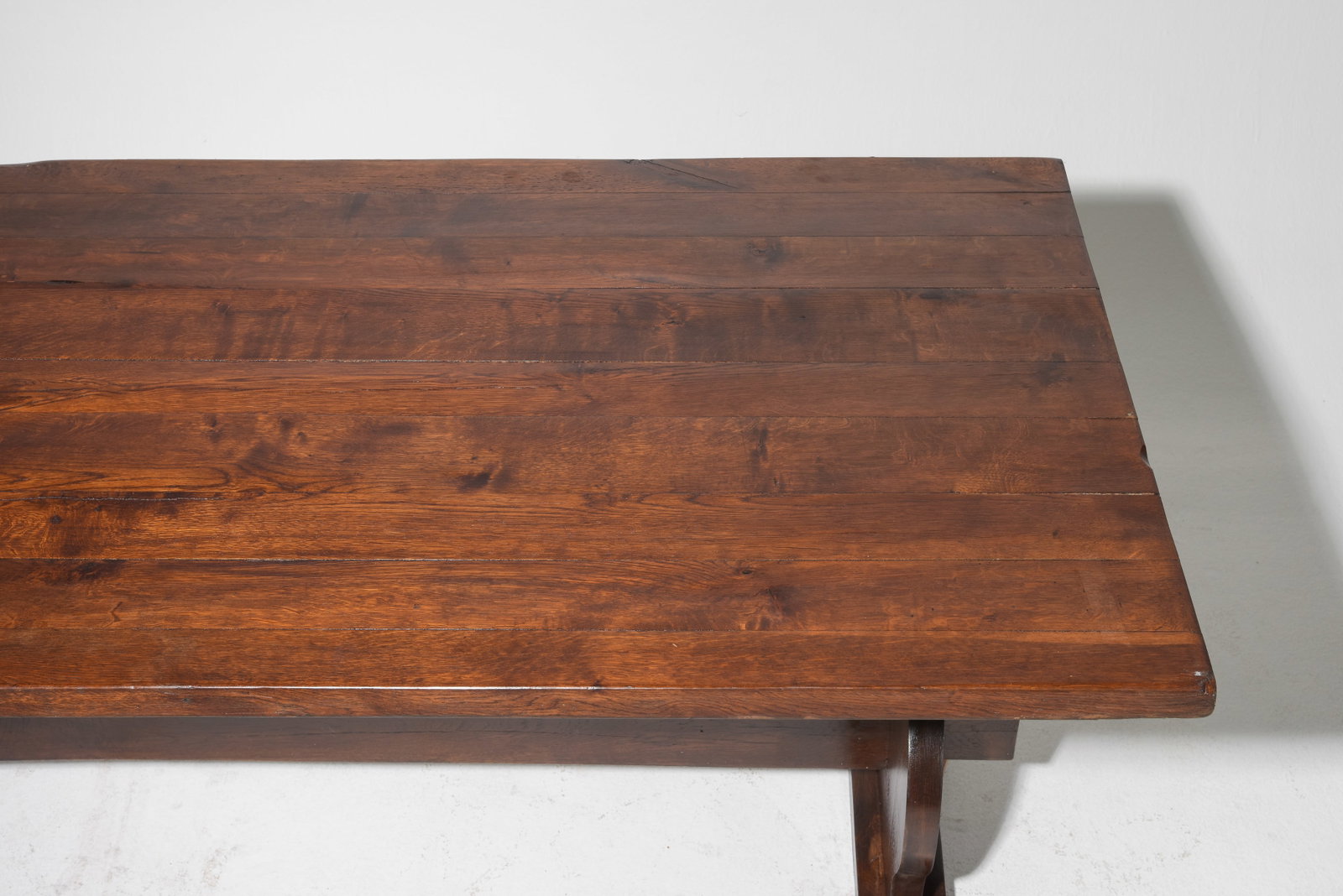 French Rustic Oak Trestle Base Monastery Table - 3