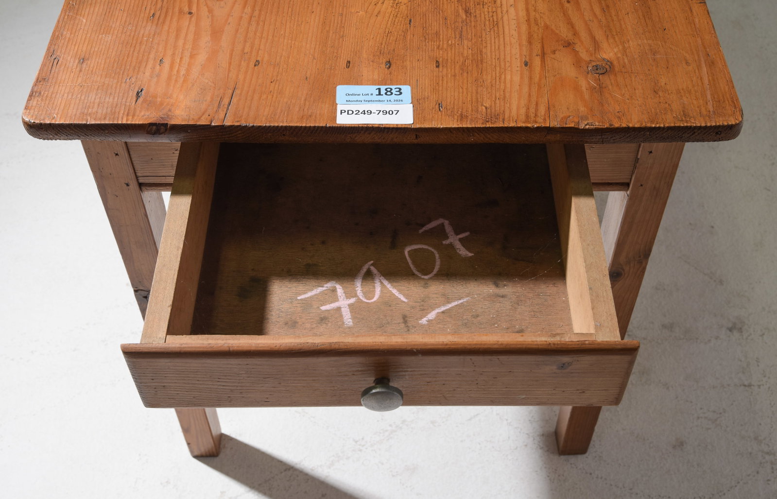 French Rustic Pine Farmhouse Table - 4