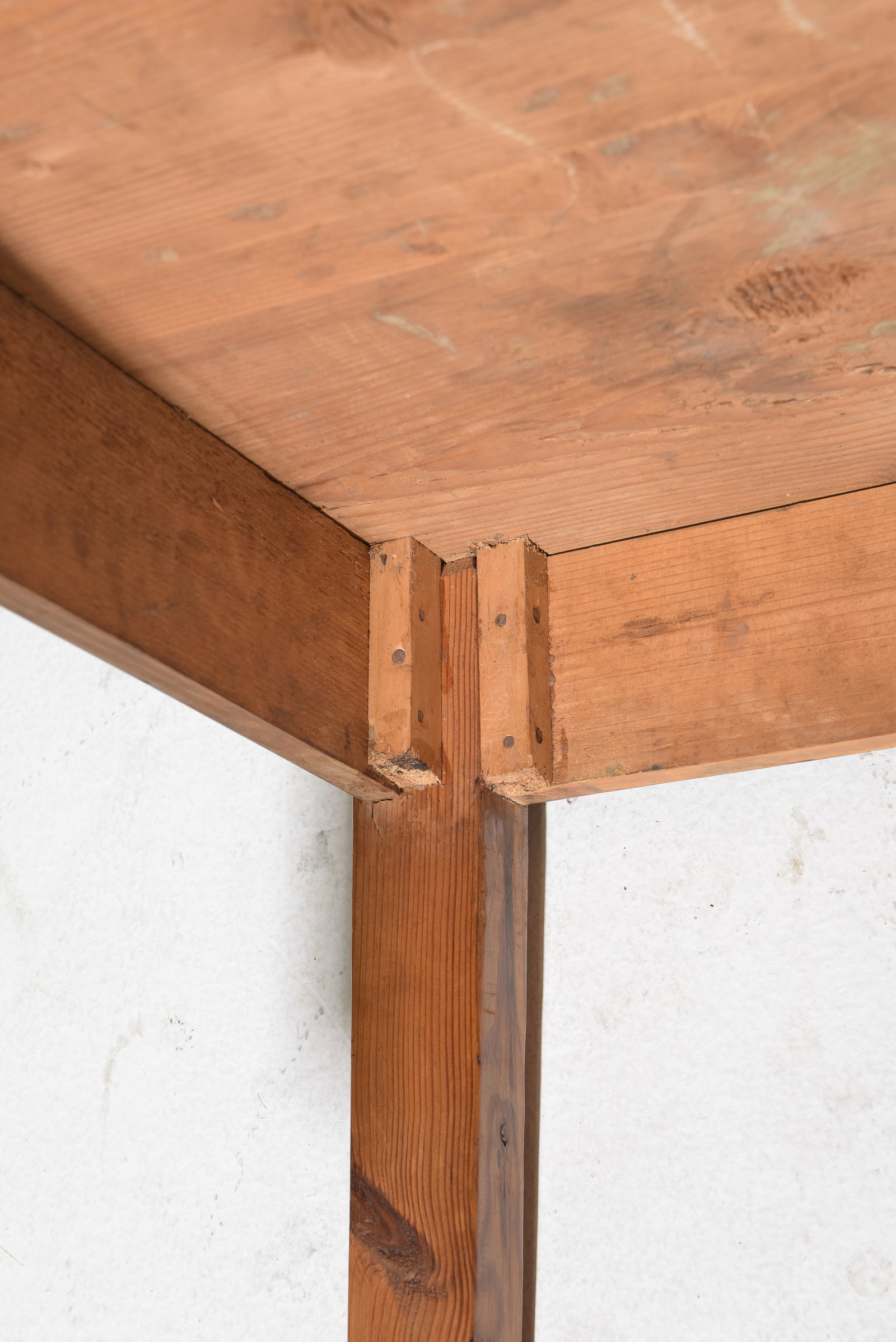 French Rustic Pine Farmhouse Table - 8