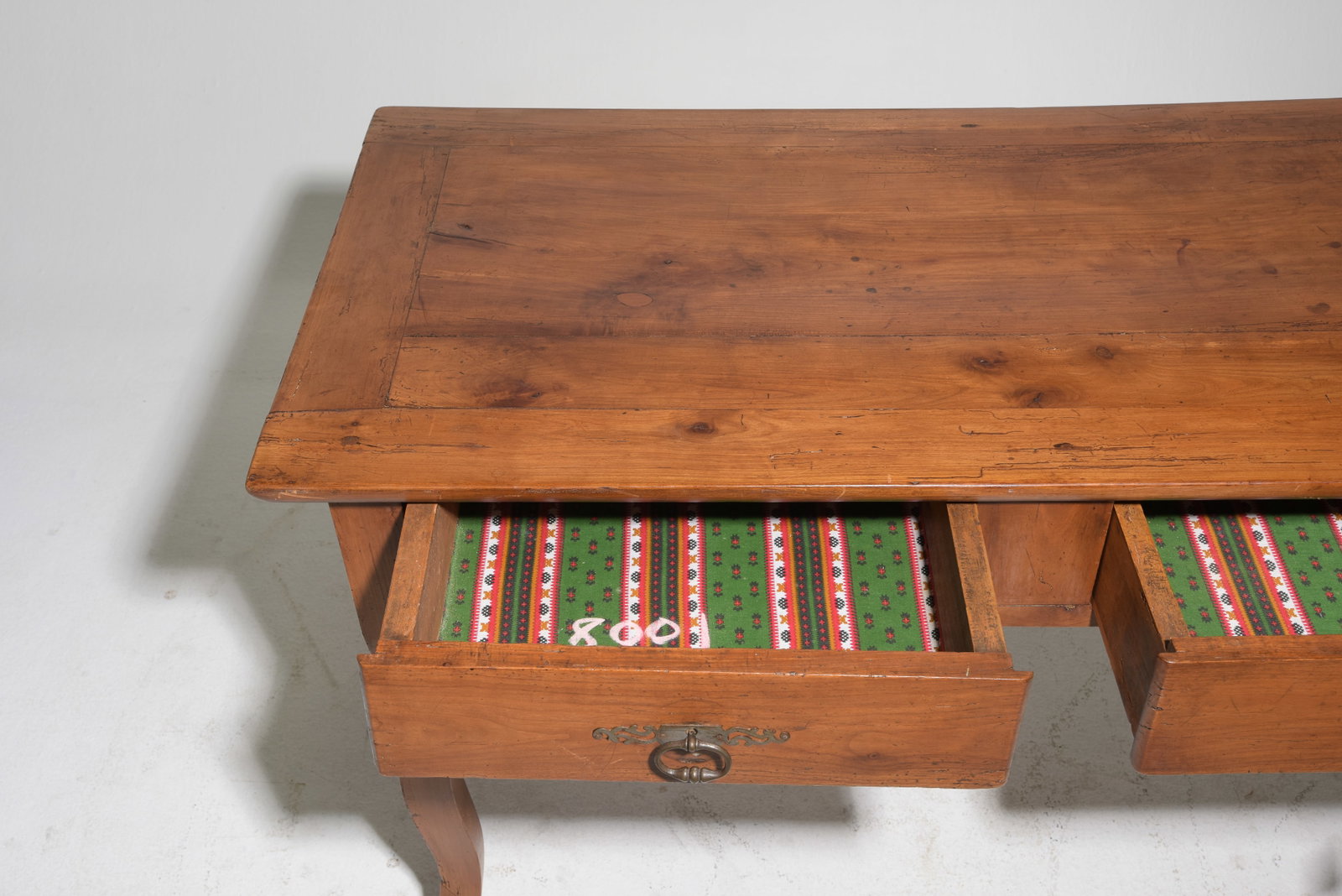 French Rustic Two Drawer Table - 2