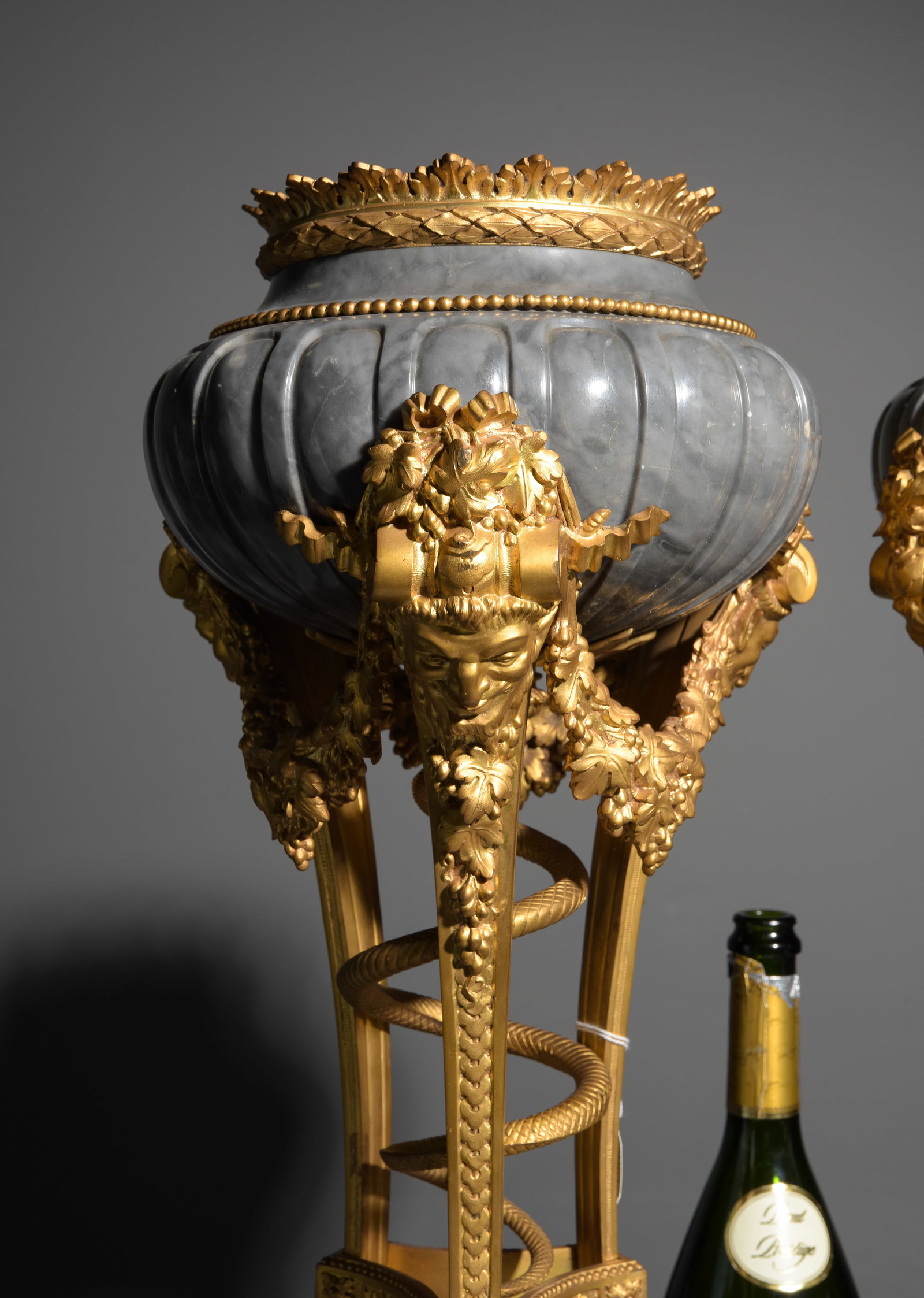 Extremely Fine Pair of Ant. French Brz. Dore’ Mounted Marble Parfum Burners, 19th C. - 2