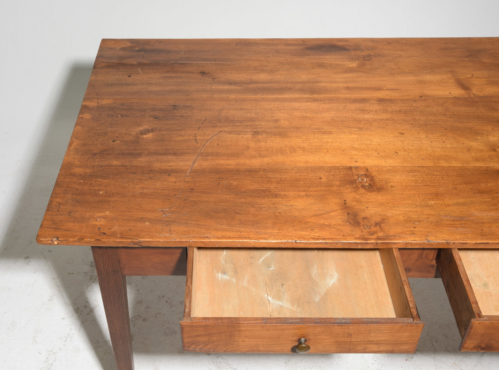 French Rustic Two Drawer Farmhouse Table - 2