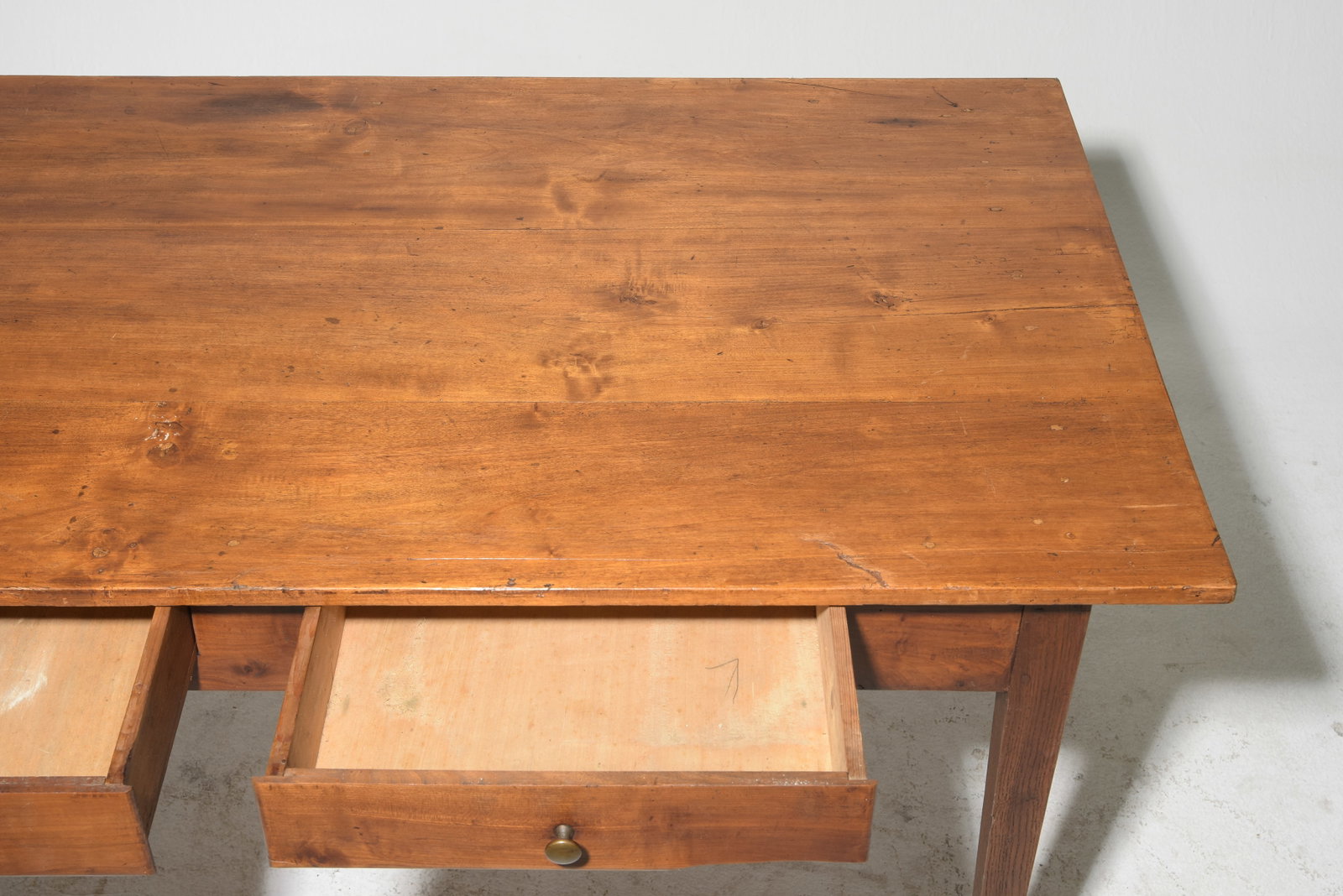 French Rustic Two Drawer Farmhouse Table - 3