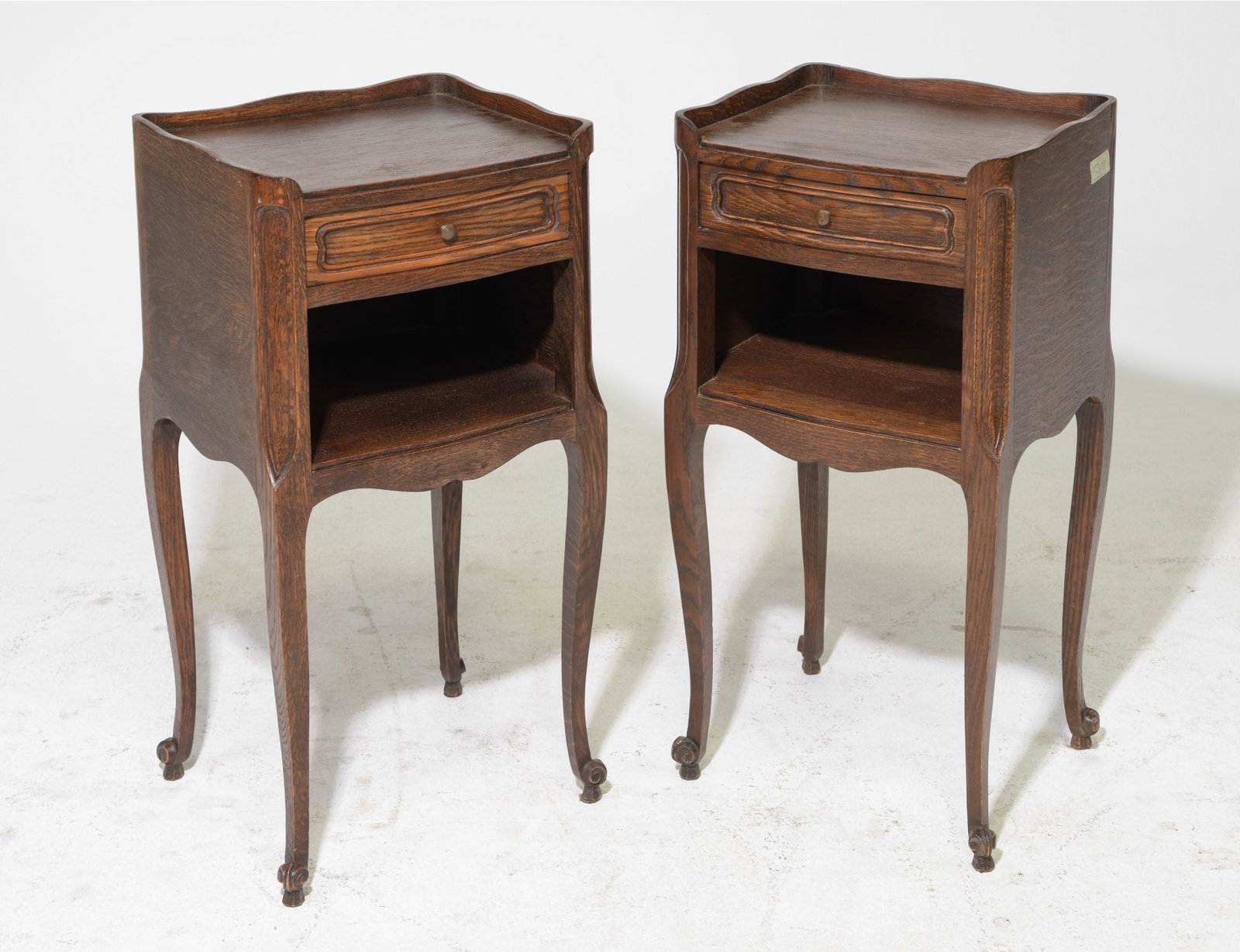 2 Louis XV Style Oak Single Drawer Side Tables (1 of 4)