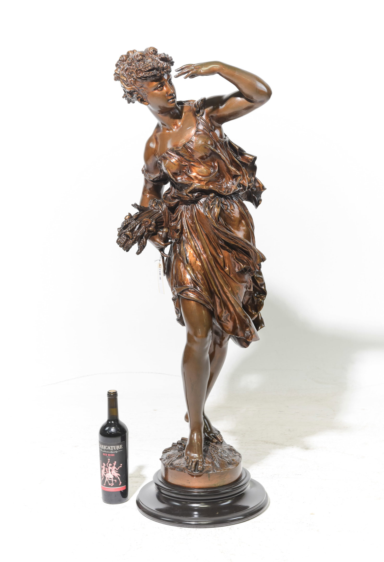 Large Cast Bronze "Automne" (Autumn) Statue: Large Cast Bronze "Automne" (Autumn) Statue - 46.75 in tall x 16.5 x 14.5