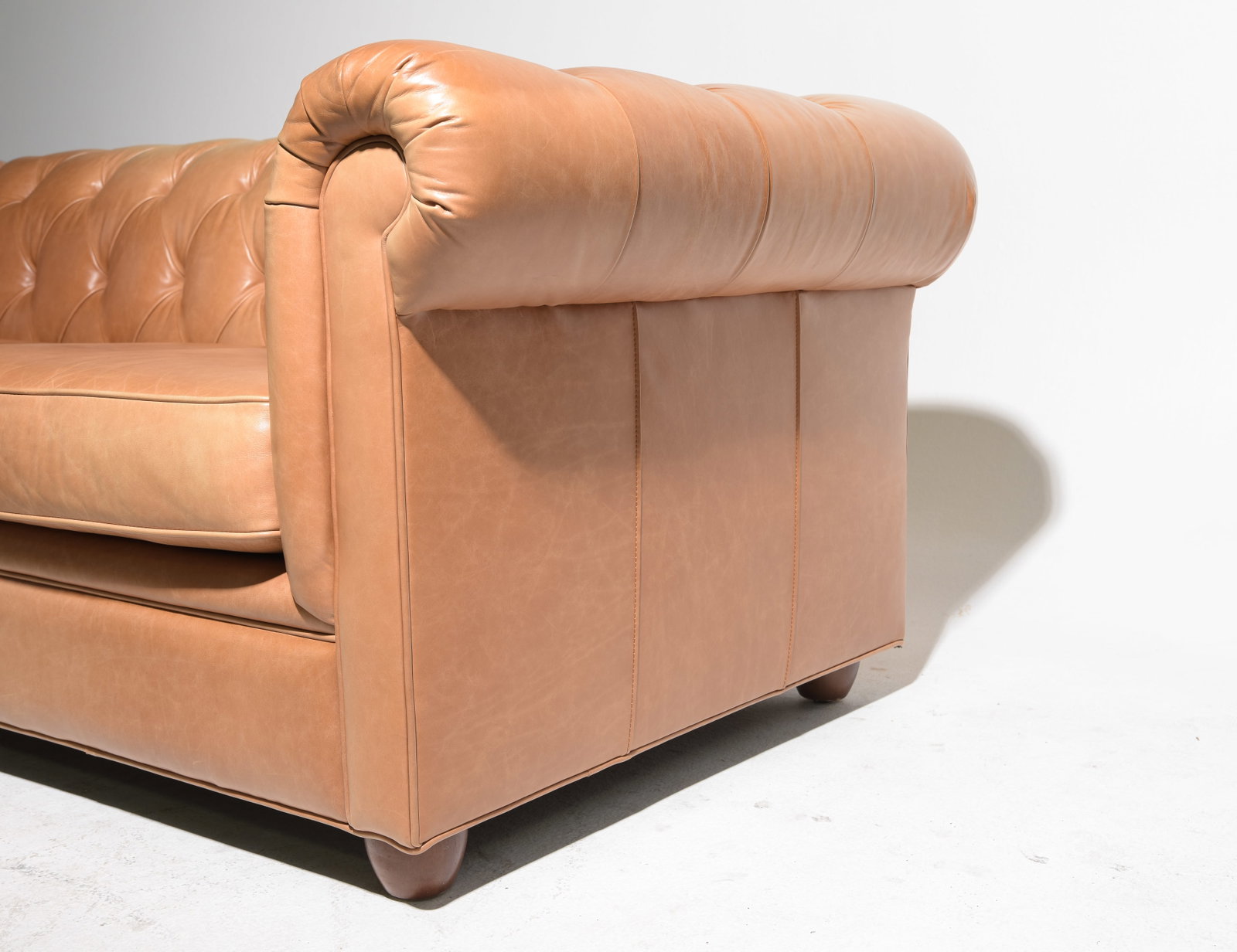 Pottery Barn Button Tufted Leather Two Seater Sofa - 6