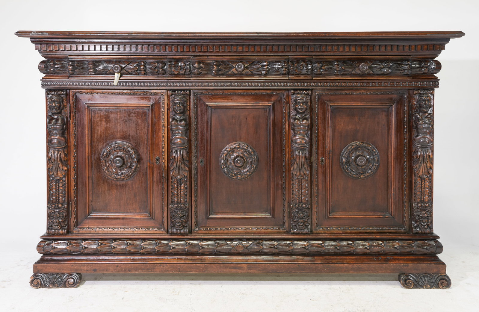 Renaissance Revival Large Buffet / Sideboard: Renaissance Revival Large Buffet / Sideboard - 61.25 in tall x 105 x 25.5
