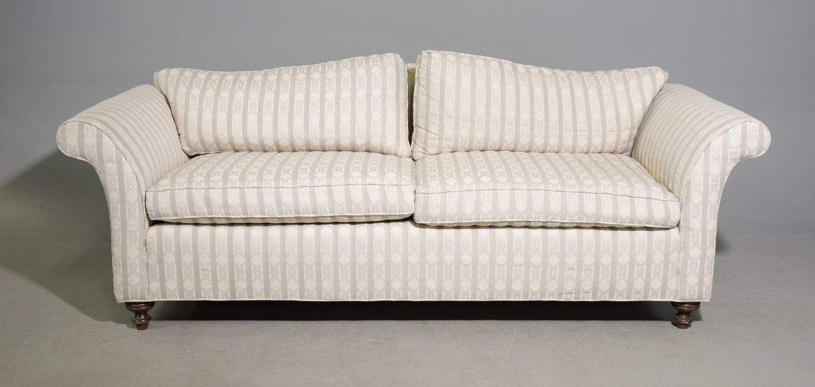 Classic English Inspired Two Seater Sofa #2: Classic English Inspired Two Seater Sofa with Flared Scrolled Arm - 33 in tall x 95 x 38.5 with a seat height of 21.5 inches