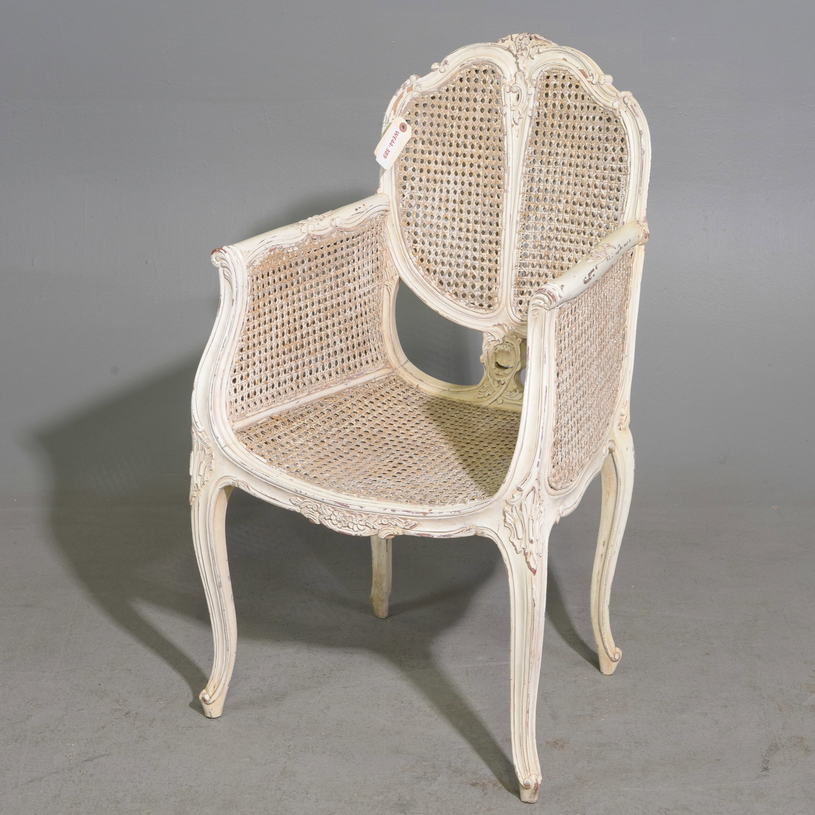 Louis XV Style Painted Caned Arm Chair (1 of 5)