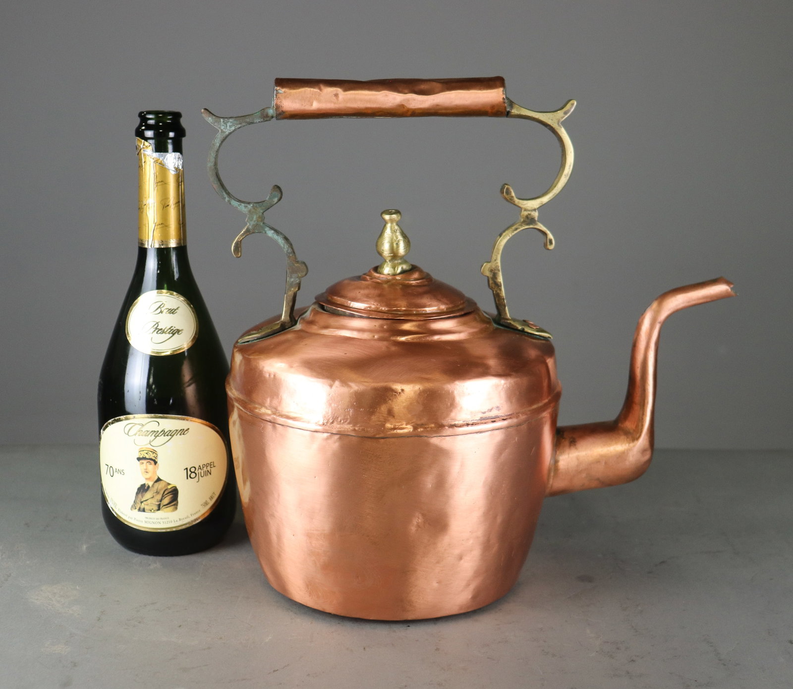 French Polished Copper Coffee Pot: French Polished Copper Coffee Pot - 13.5 in tall x 13 x 8
