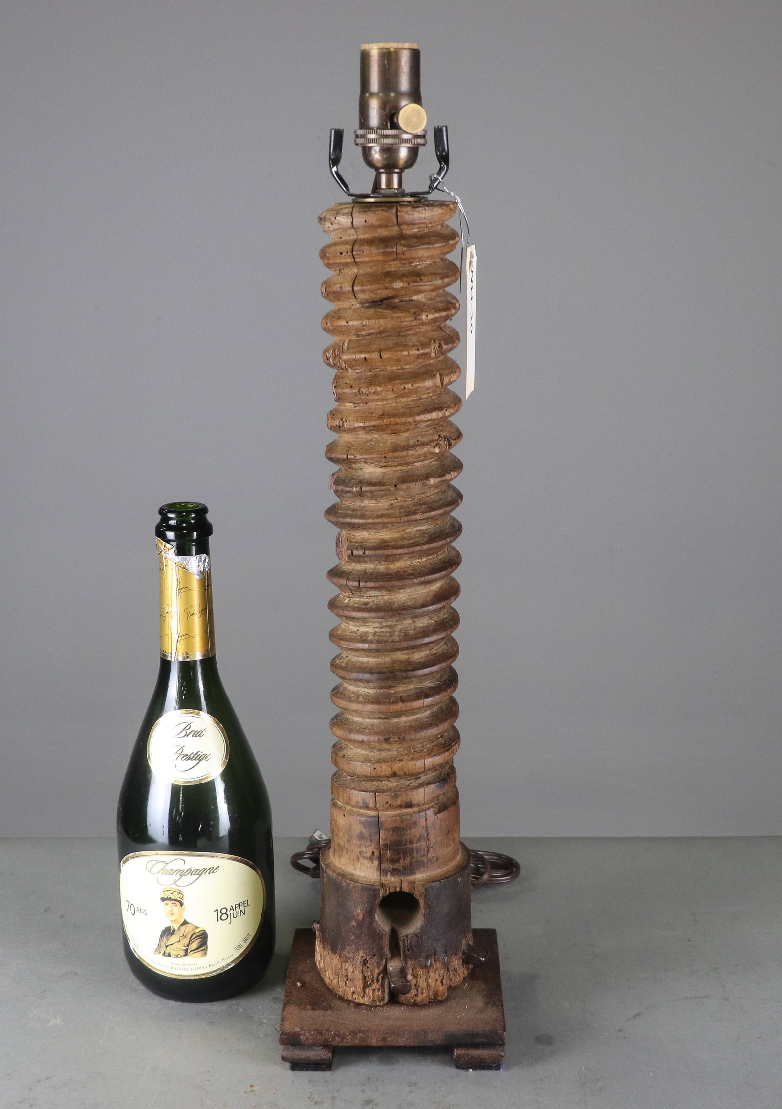 Antique Screw Press Table Lamp (1 of 5)