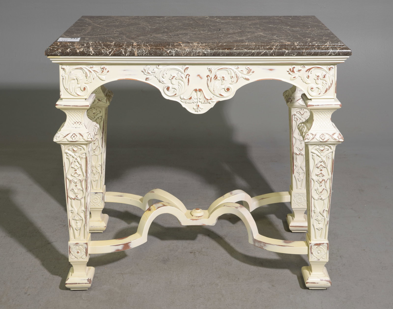 French Style Faux Marble Top Hall Table (1 of 5)