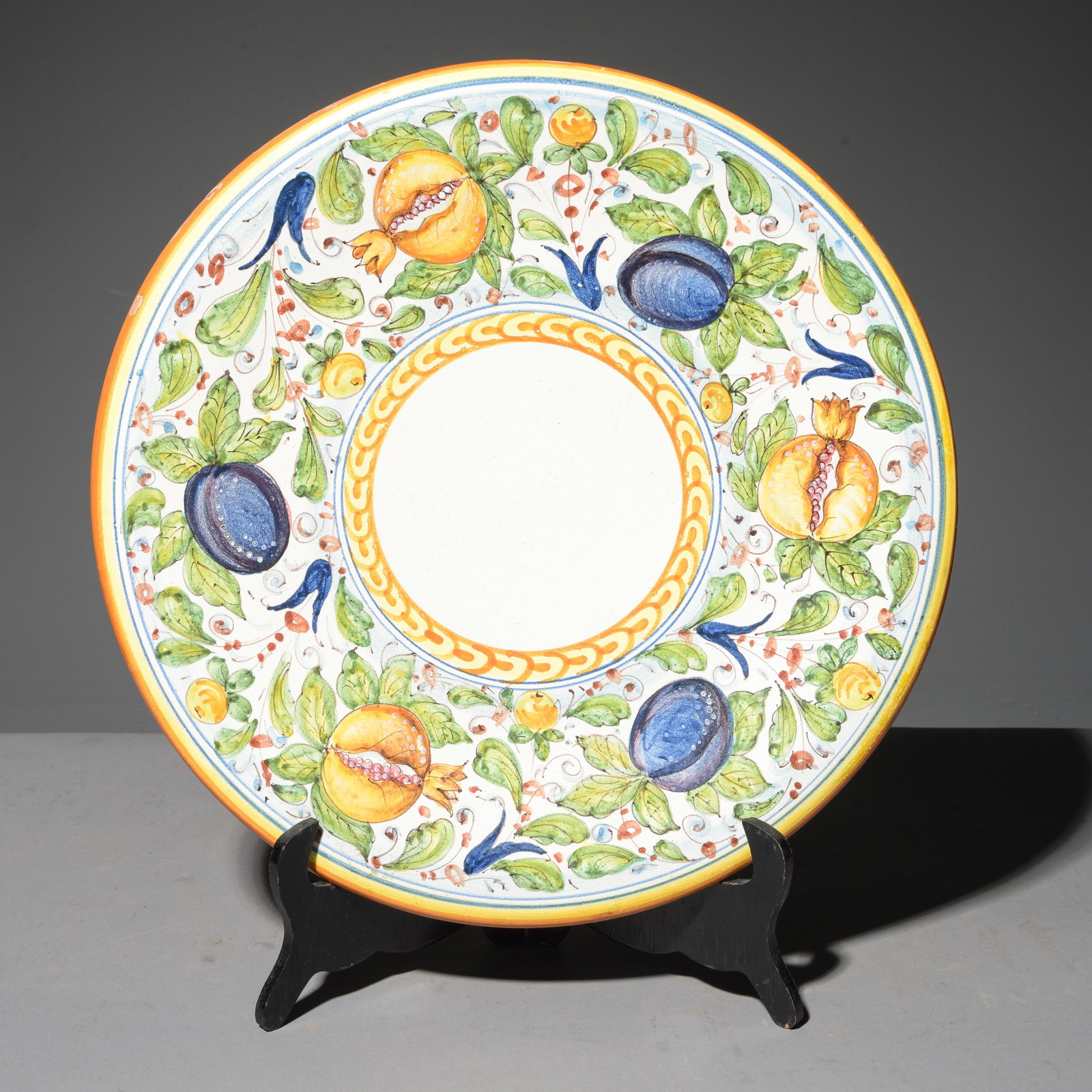 Italian Hand Painted Charger / Platter #2: Italian Hand Painted Charger / Platter - 2 in tall x 16.5 inch diameter