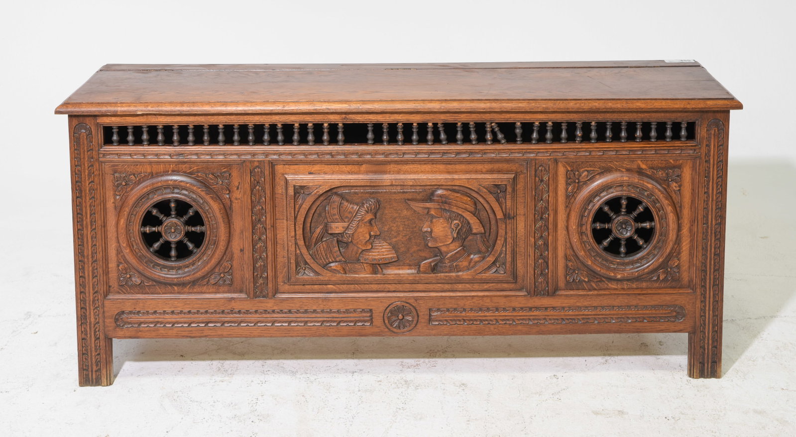 French Breton Style Carved Trunk / Coffer (1 of 7)