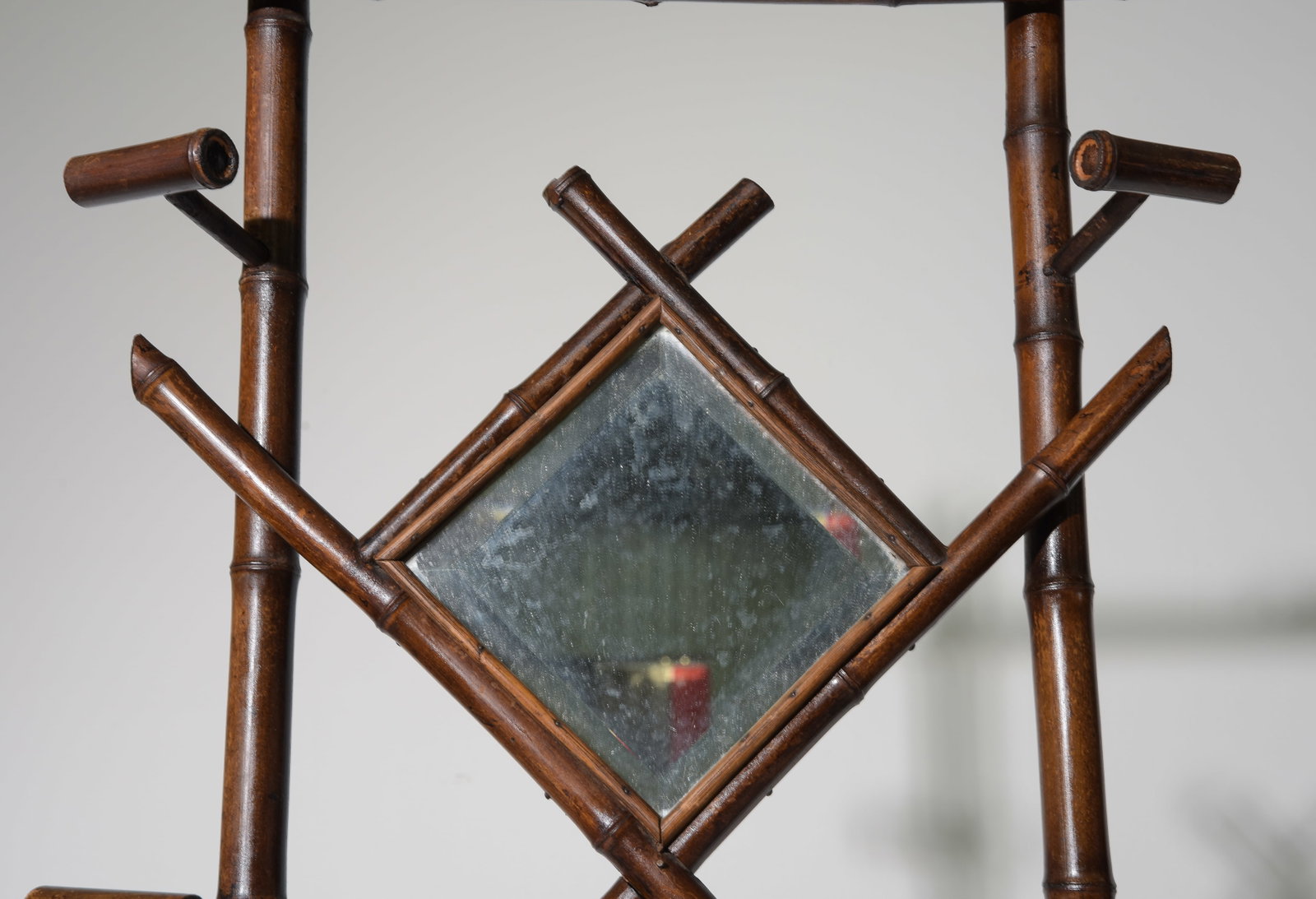 Bamboo Mirror Back Hall Stand - 4