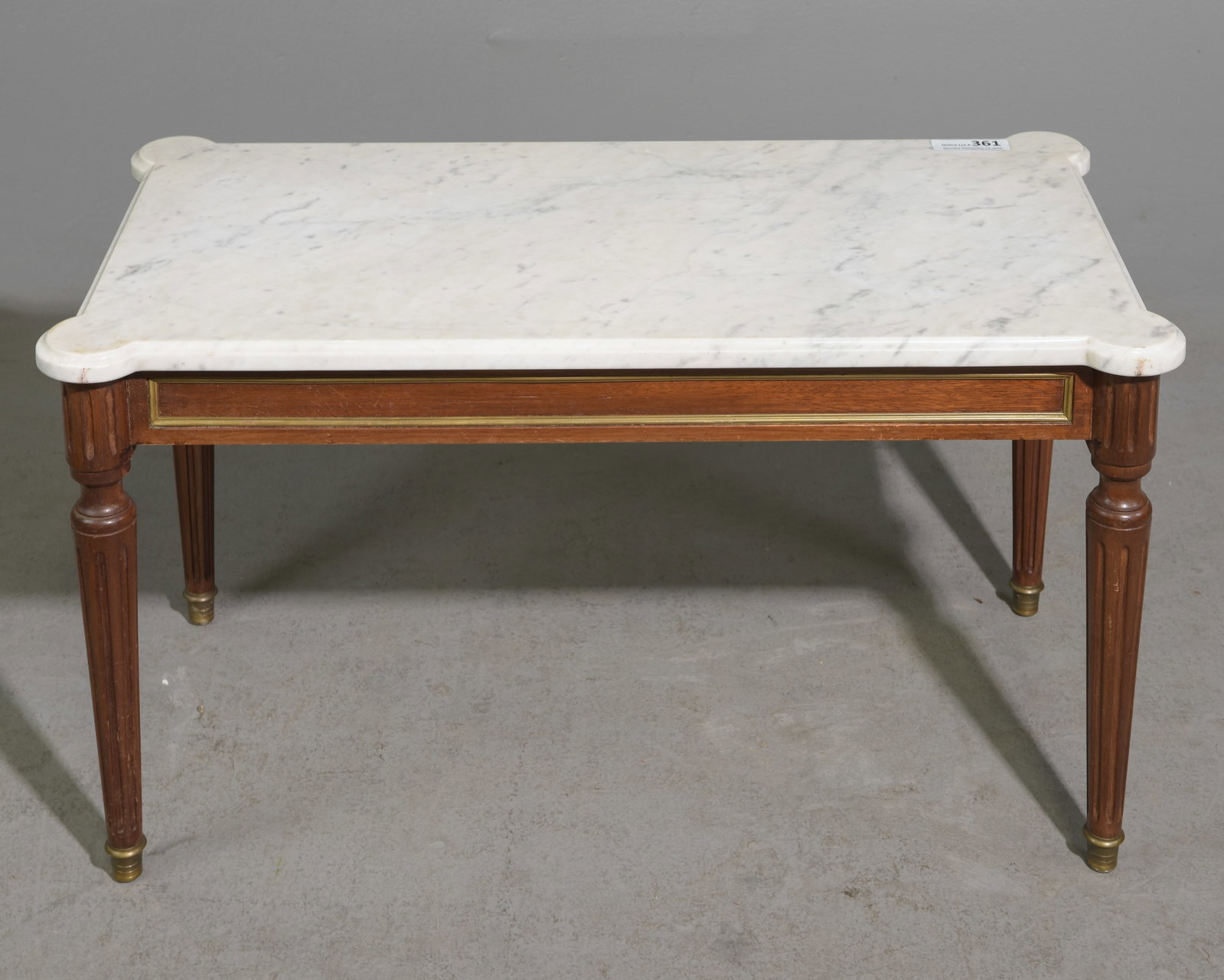 Louis XVI Style White Marble Top Coffee Table (1 of 3)