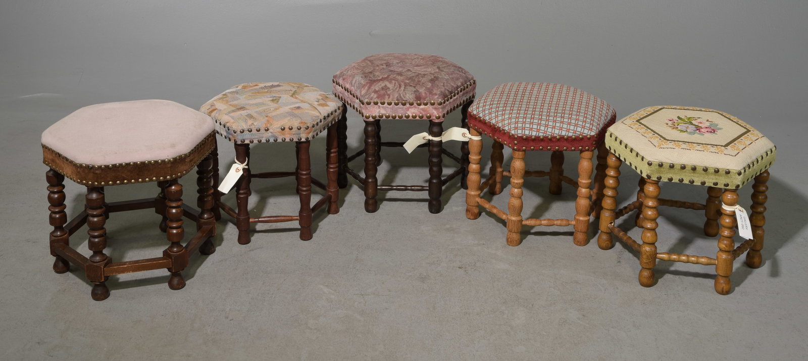5 Assorted Danish Upholstered Stools (1 of 6)