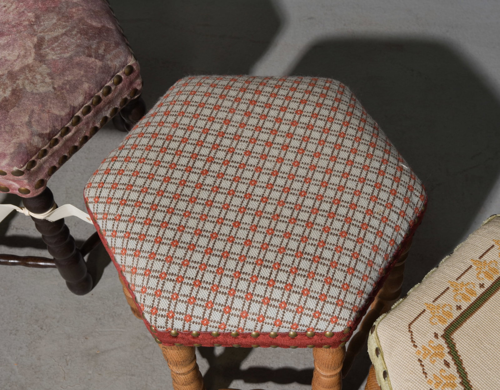 5 Assorted Danish Upholstered Stools - 3