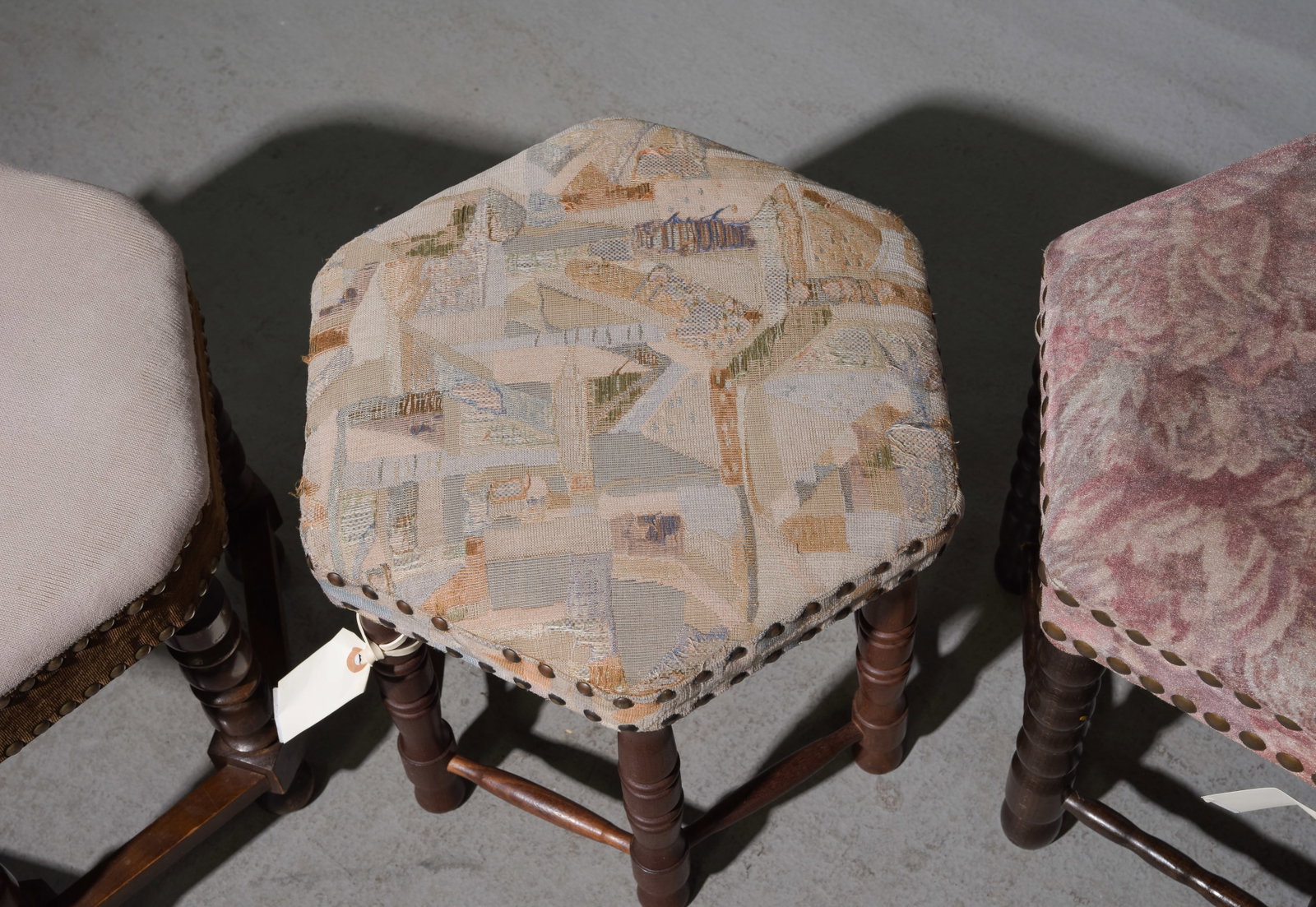 5 Assorted Danish Upholstered Stools - 5