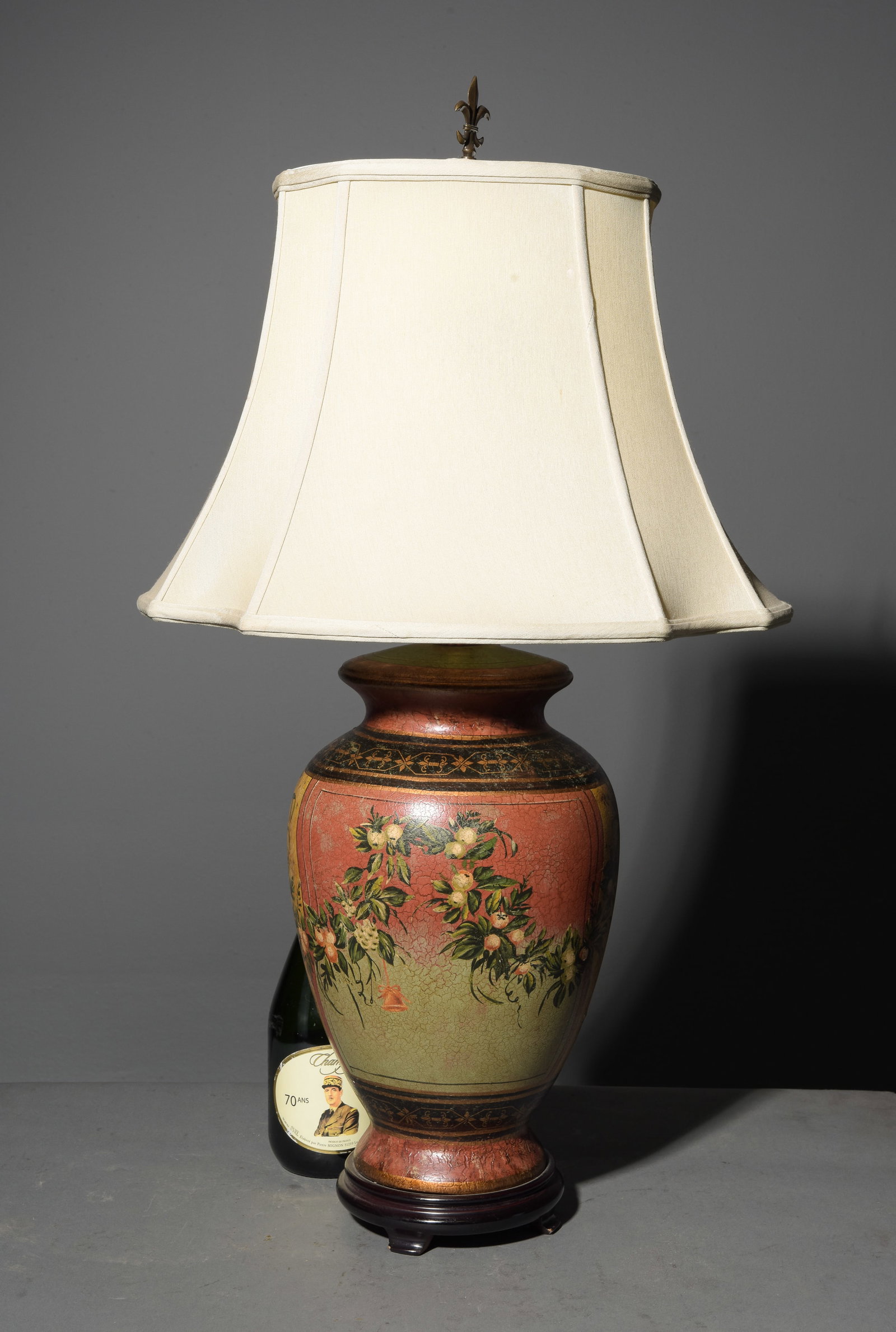 Hand-Painted Table Lamp with Shade: Hand-Painted Table Lamp with Shade - 31 in tall x 17.5 x 14.5