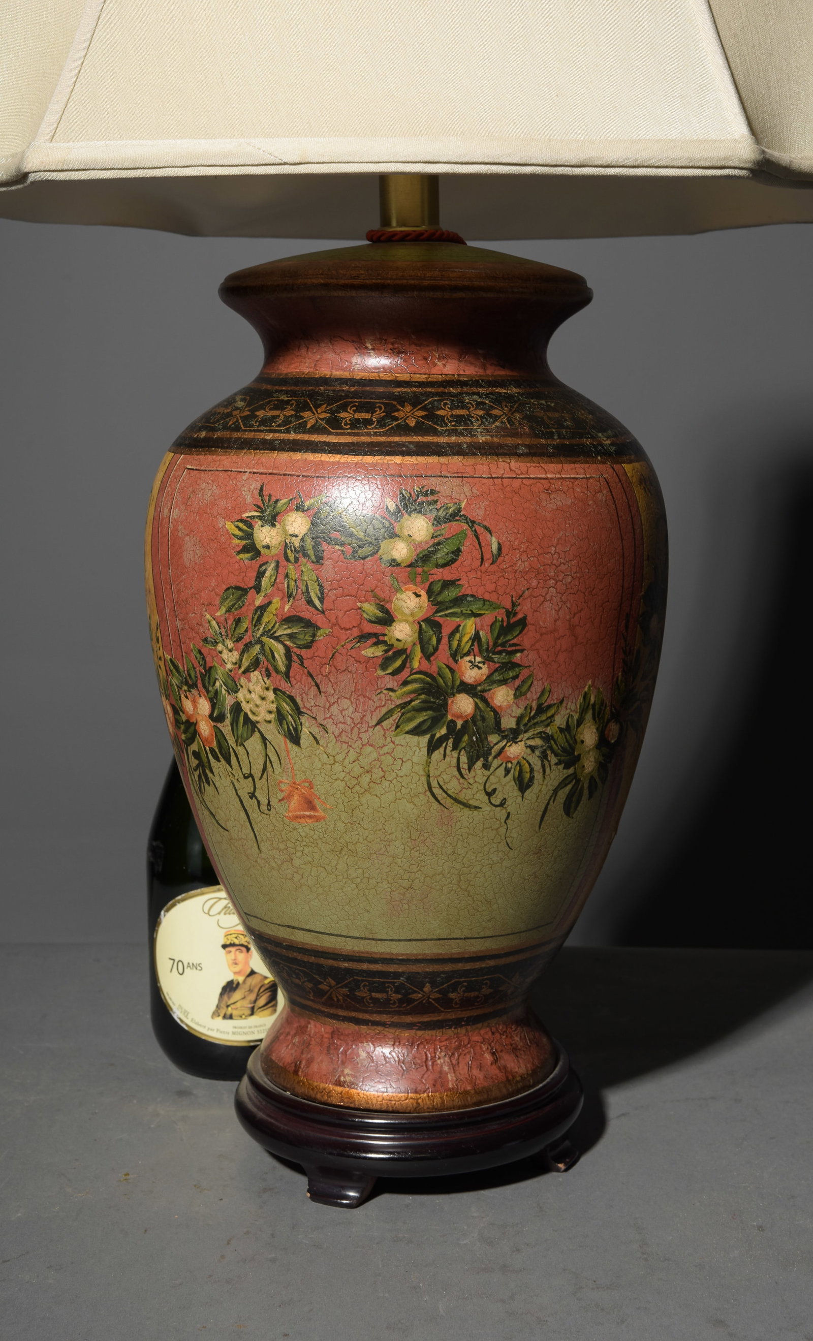 Hand-Painted Table Lamp with Shade - 2