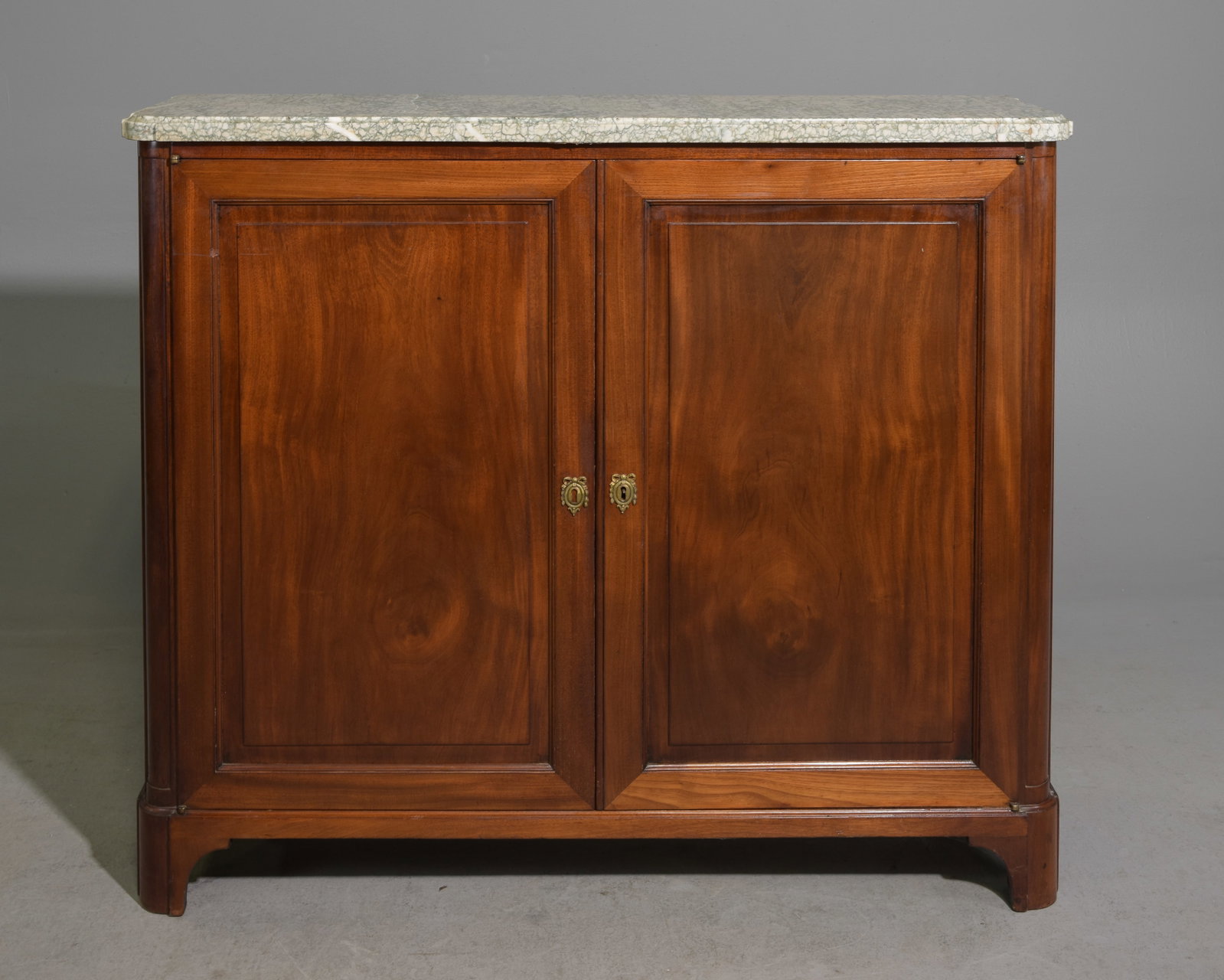 French Marble Top Two Door Narrow Buffet / Cabinet (1 of 6)