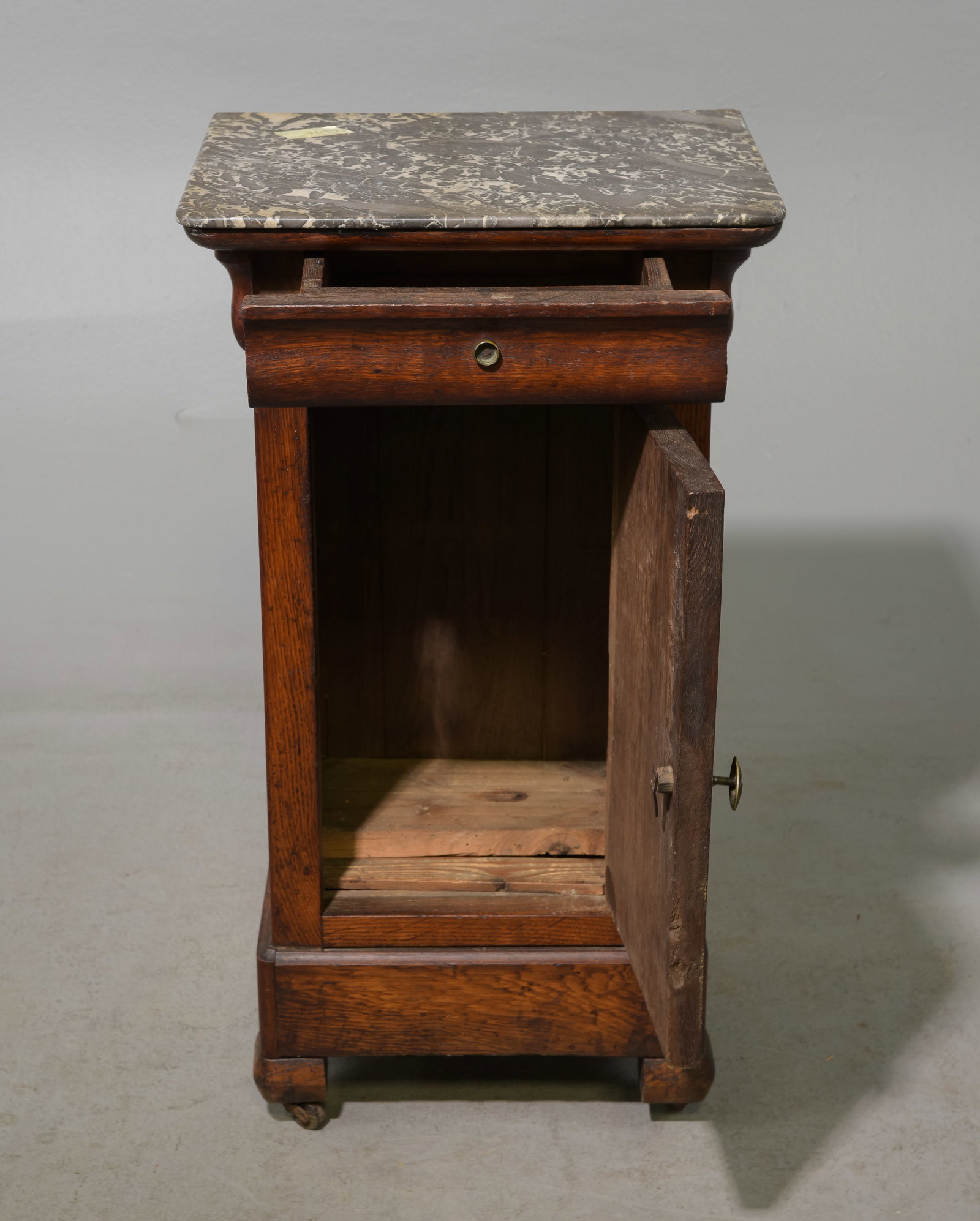 Louis Philippe Style Marble Top Nightstand - 2