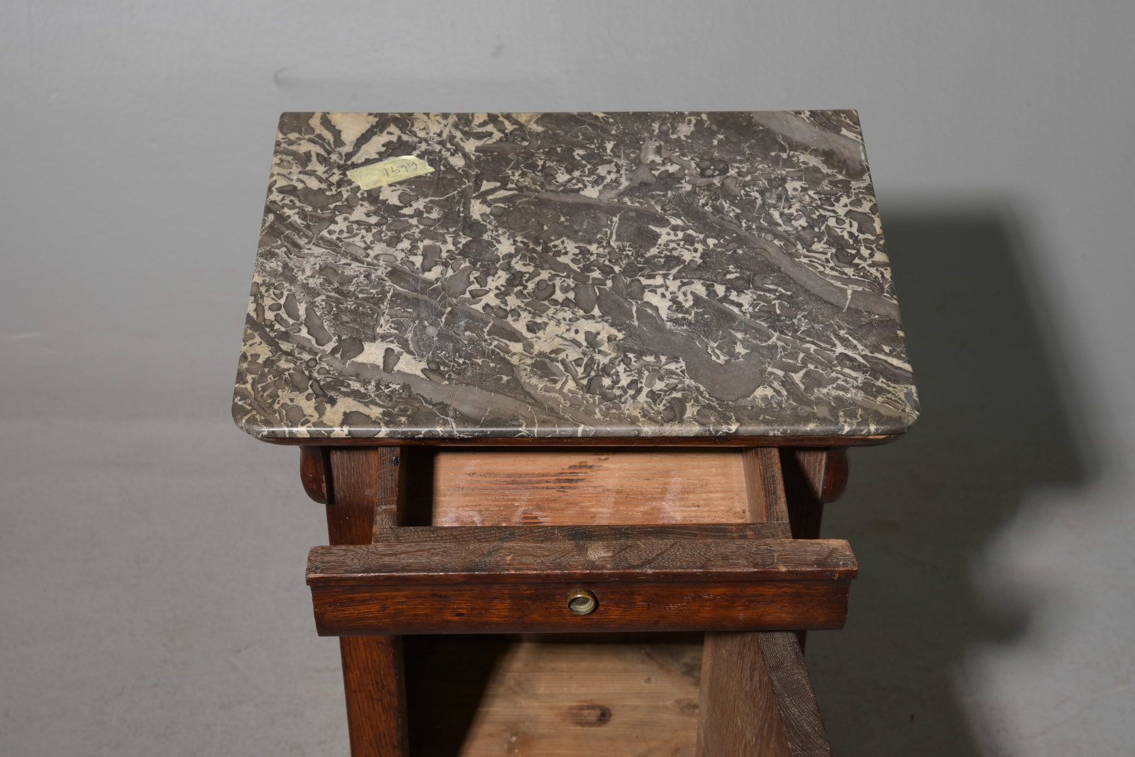 Louis Philippe Style Marble Top Nightstand - 3