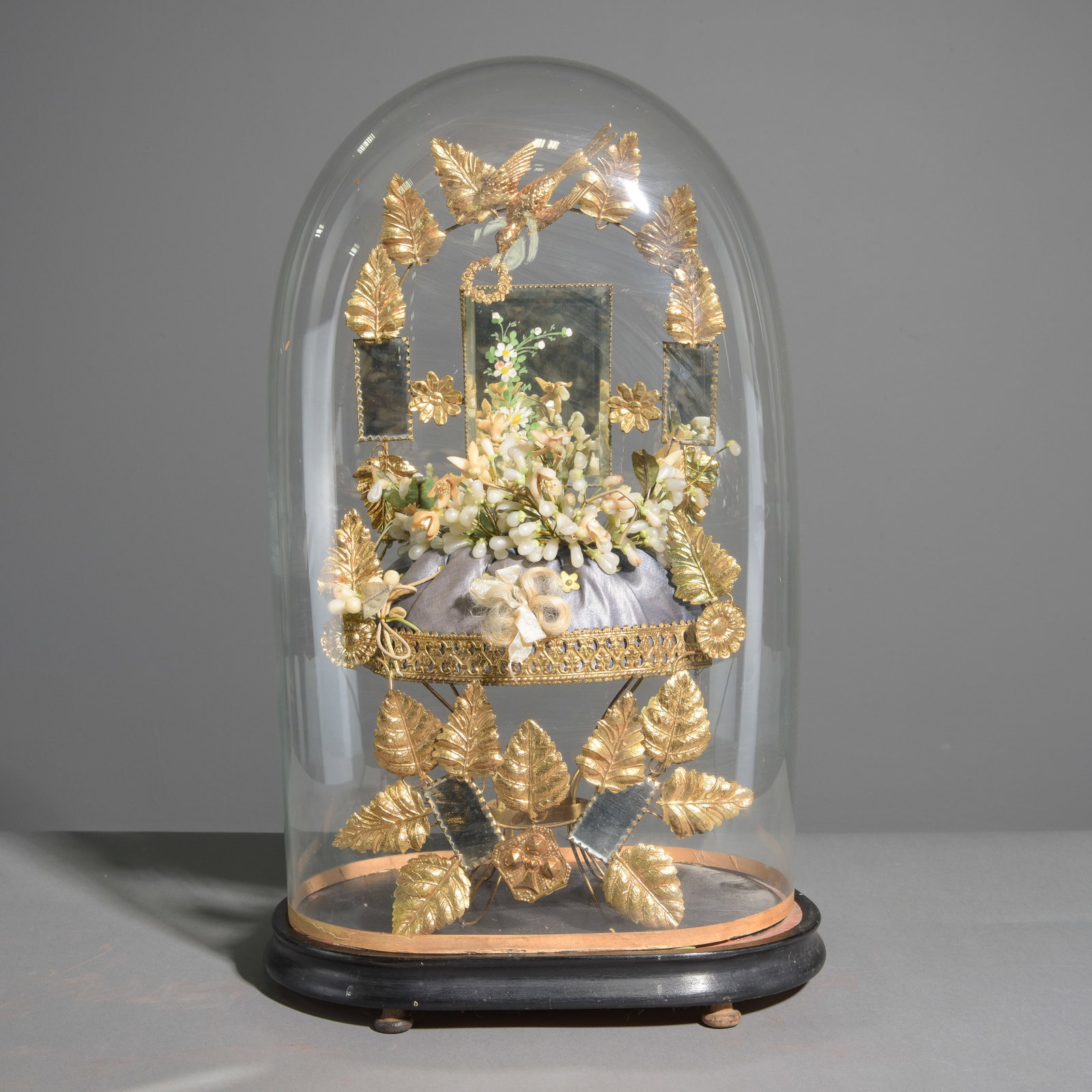 Glass Marriage Dome with Wood Base #1 (1 of 3)