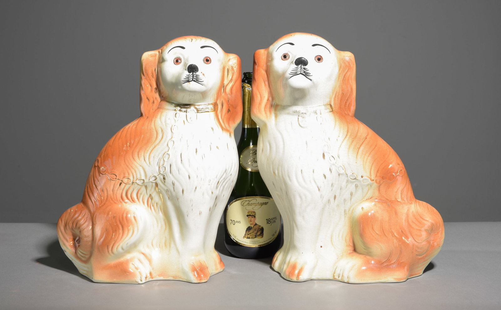 Staffordshire Pair of Dogs with Glass Eyes (1 of 3)