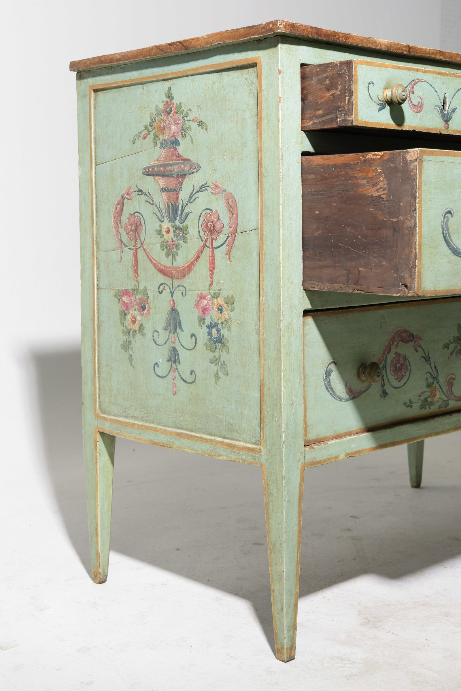 Italian Neo-classical Style Painted Four Drawer Chest - 4