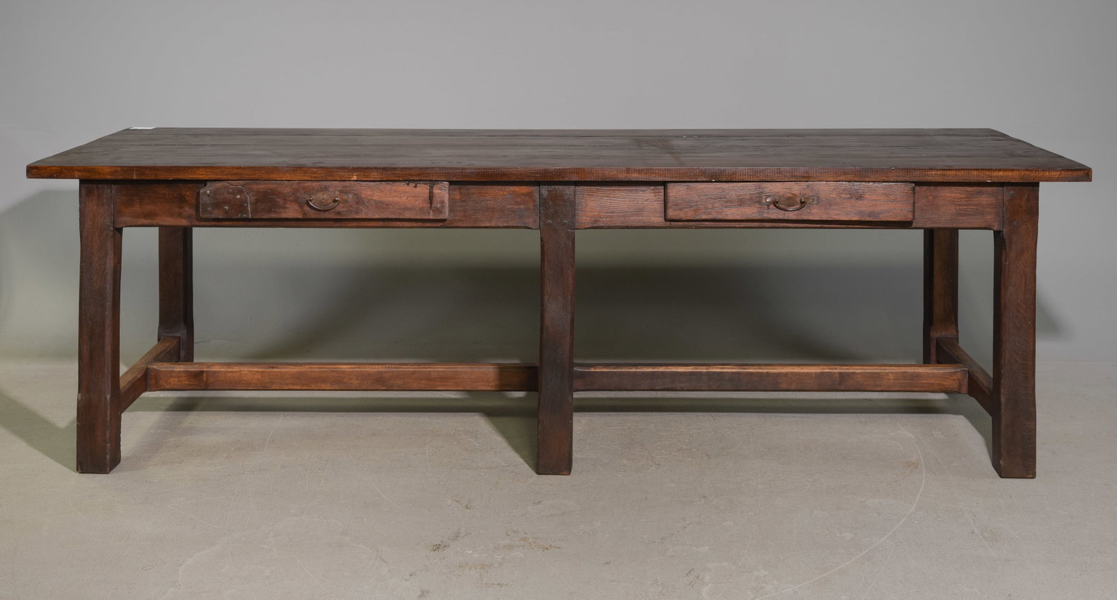 French Rustic Dark Oak Work / Farmhouse Table (1 of 8)