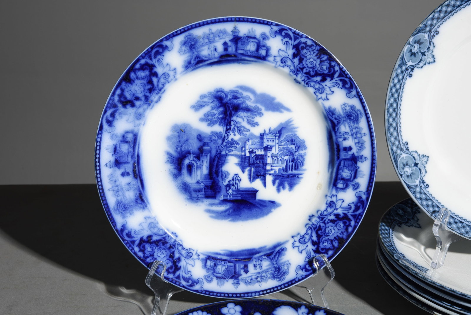 11 Assorted Flo Blue Plates - 2