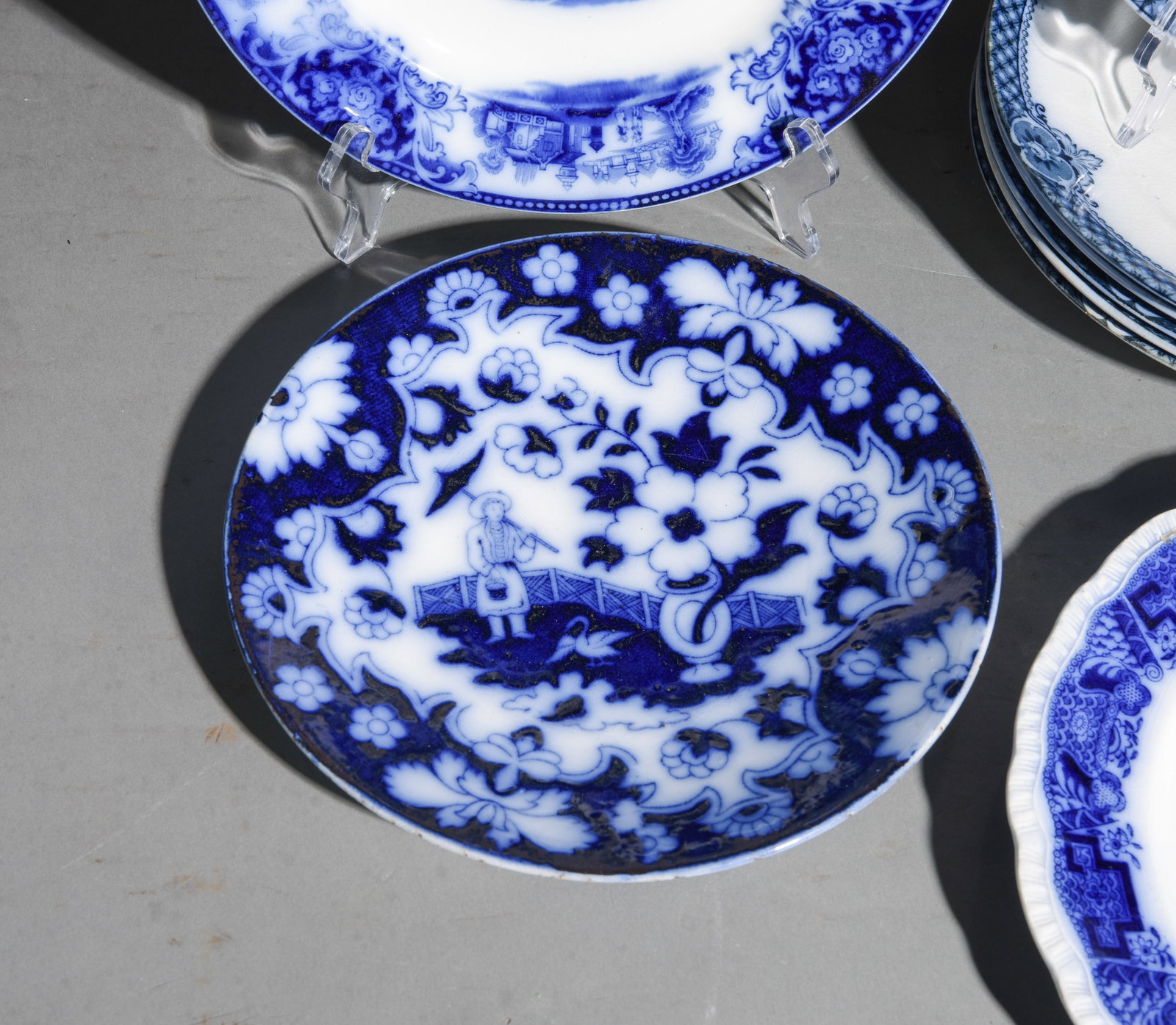 11 Assorted Flo Blue Plates - 5