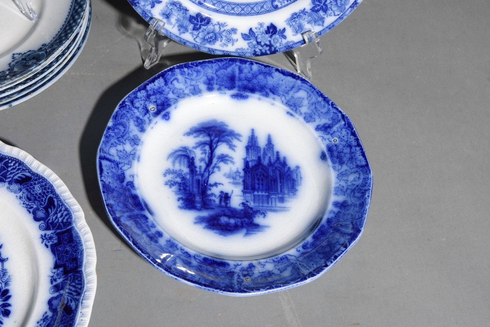 11 Assorted Flo Blue Plates - 6