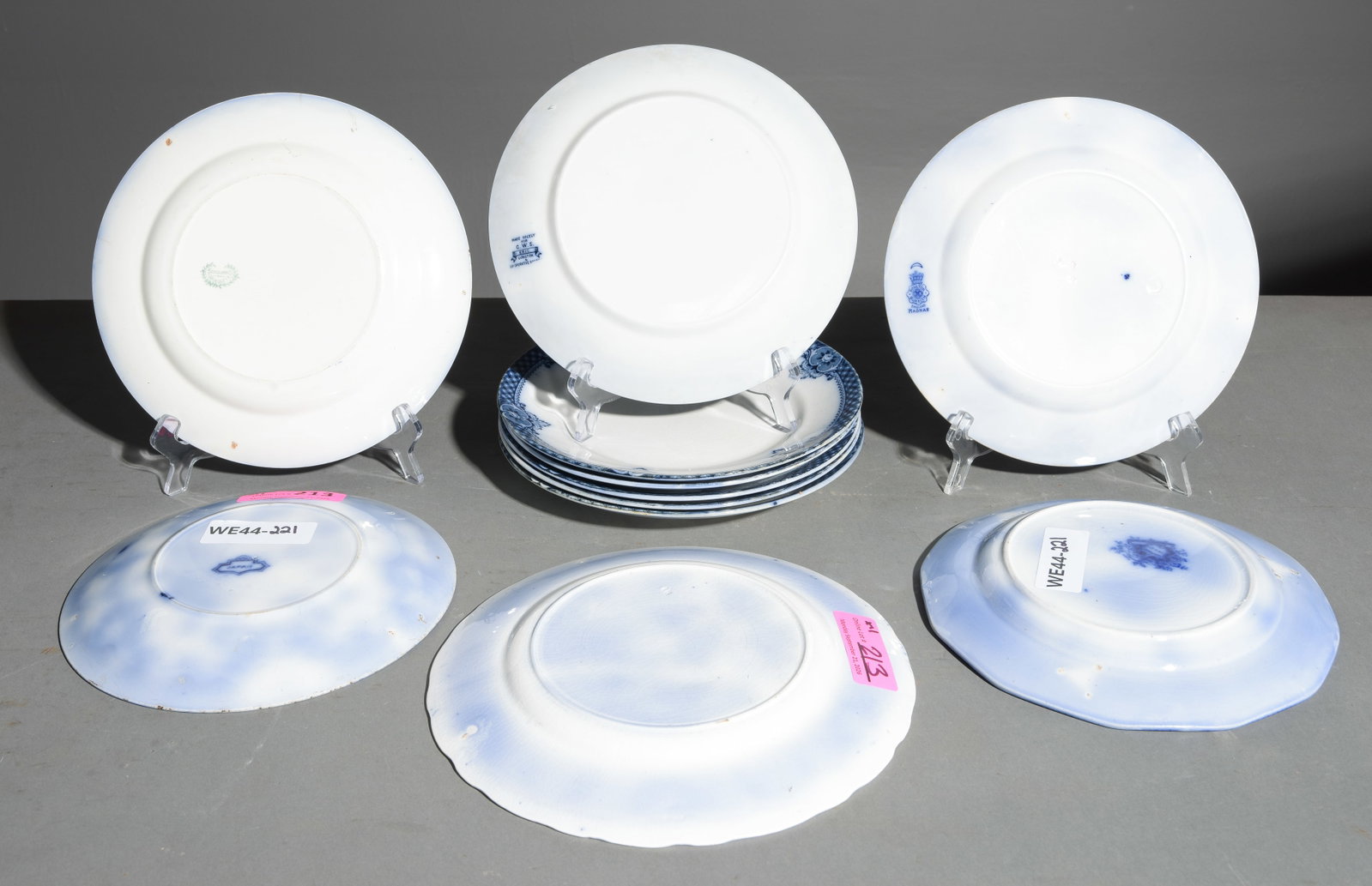 11 Assorted Flo Blue Plates - 7
