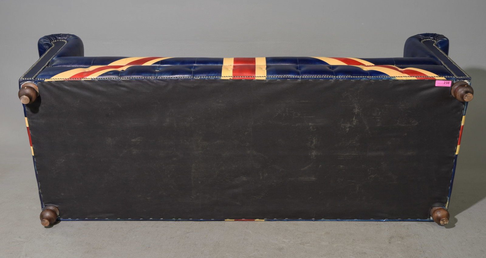 Union Jack Leather Button Tufted Sofa - 7