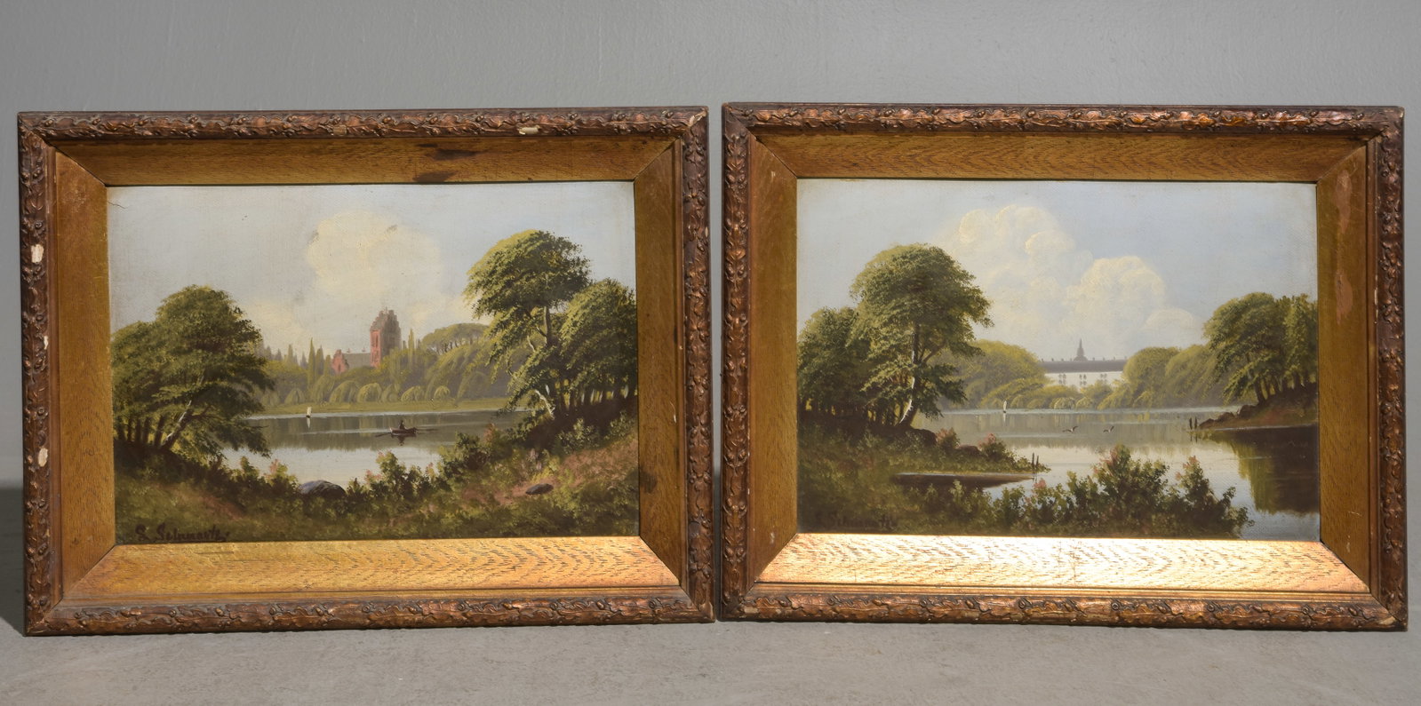 2 Framed European Landscape Oil Paintings (1 of 6)