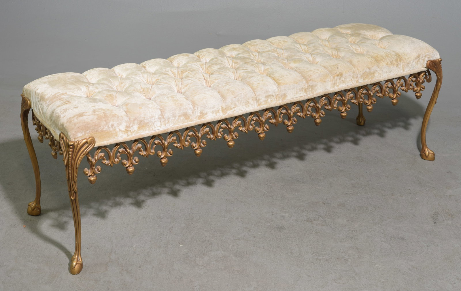 French Style Button Tufted Upholstered Bench (1 of 4)