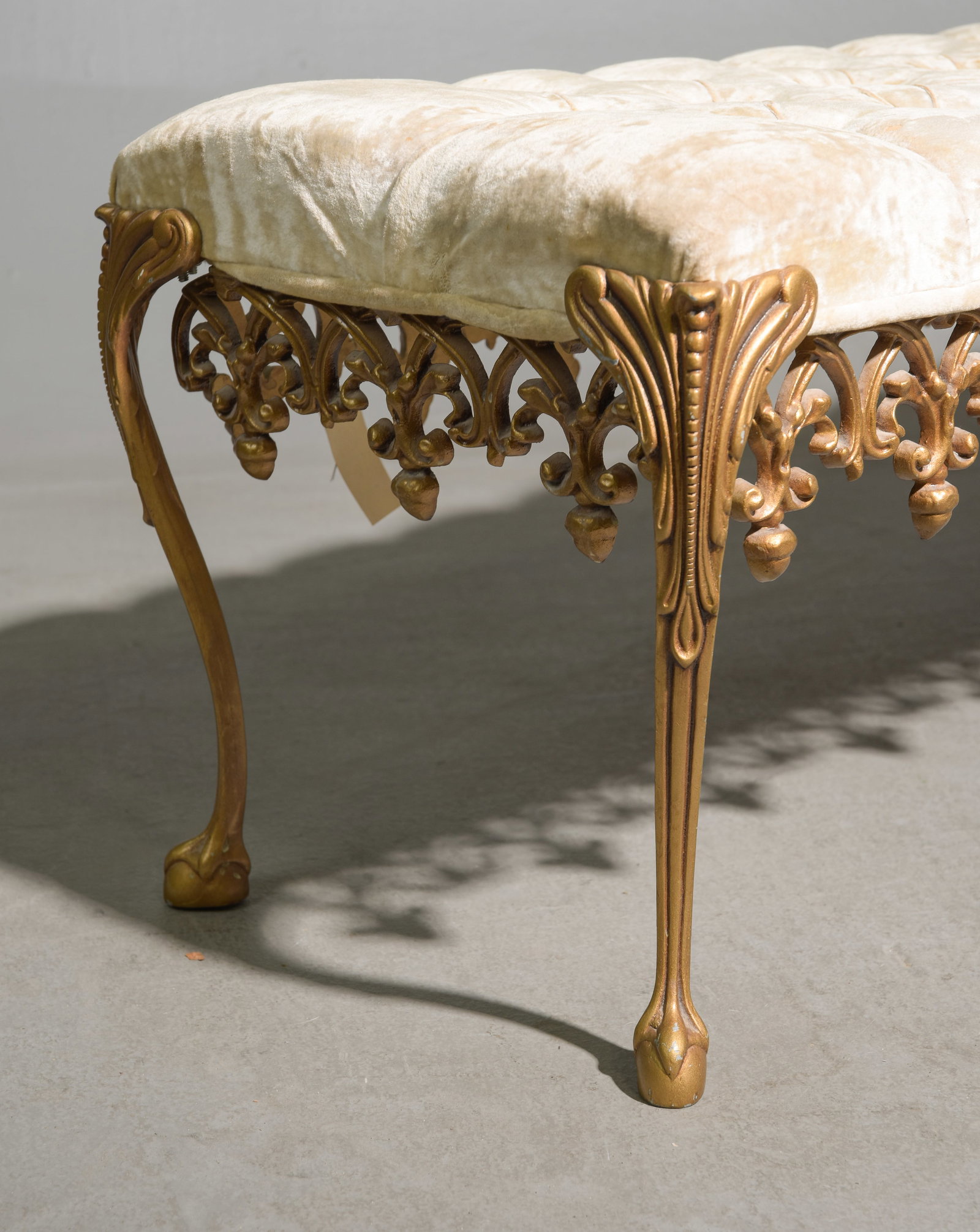 French Style Button Tufted Upholstered Bench - 4