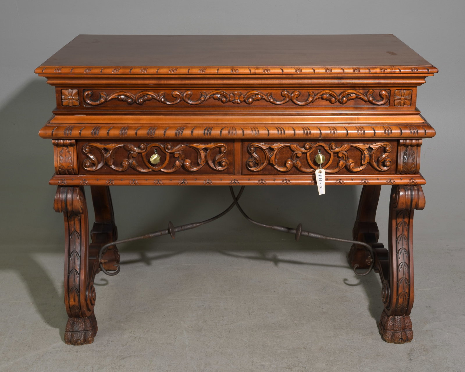 Spanish Style Mahogany Hall Table with Drawers (1 of 5)