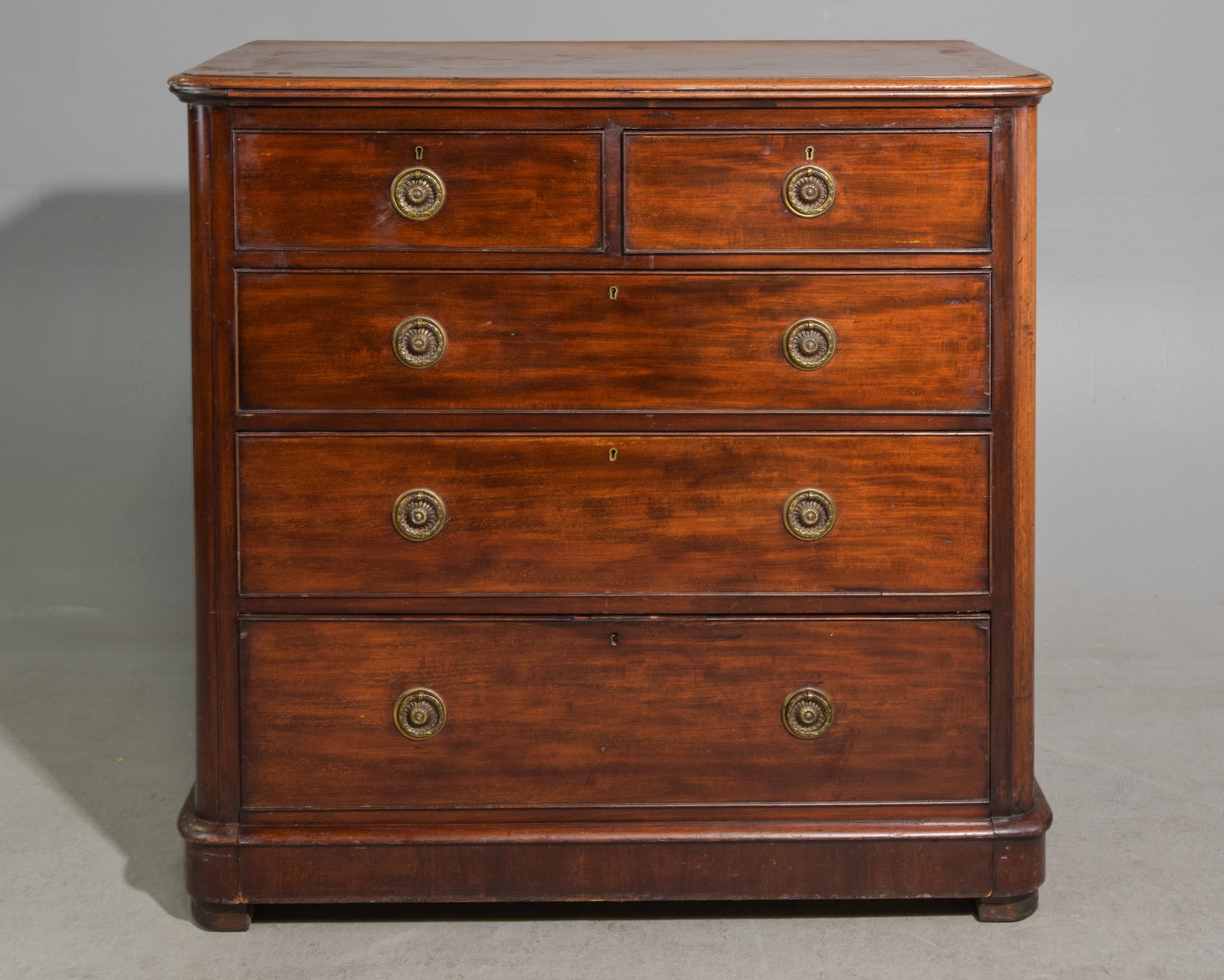 Antique Georgian Style Five Drawer Mahogany Chest (1 of 5)