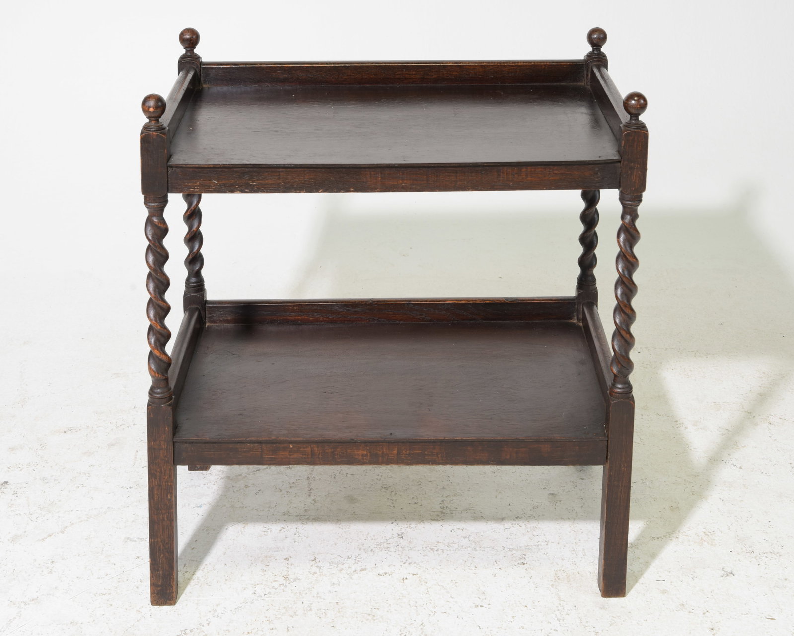 British Oak Barley Twist Two Tier Table (1 of 5)