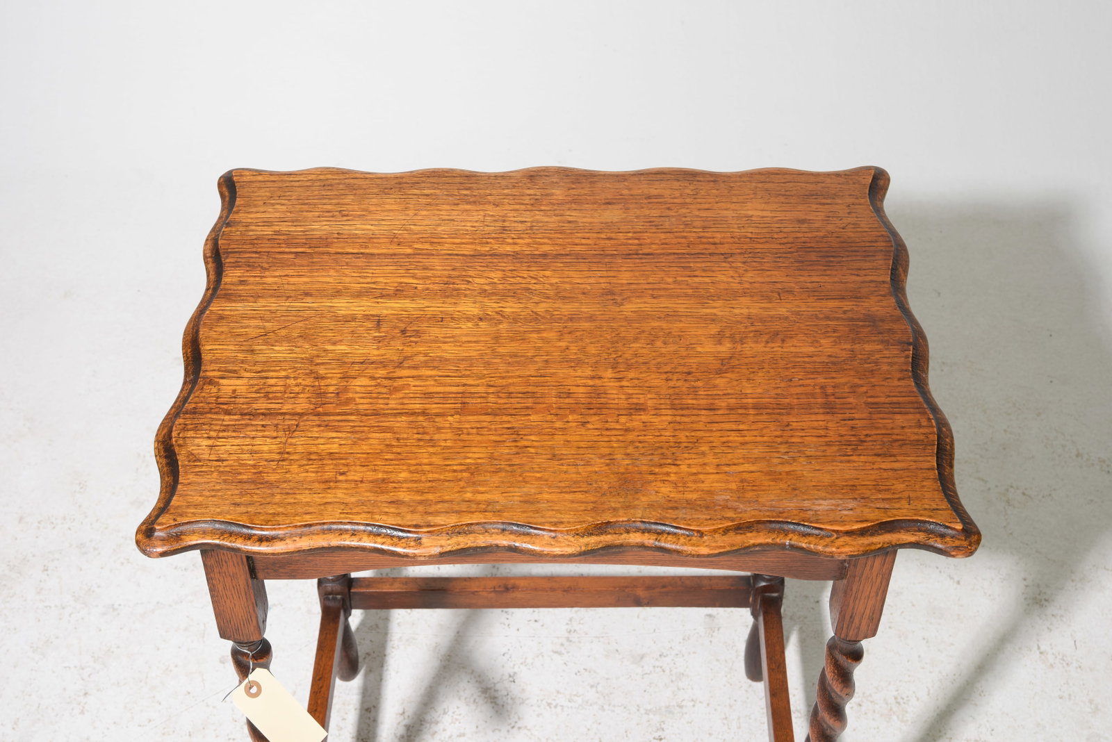 British Oak Barley Twist Rectangular Side Table - 2